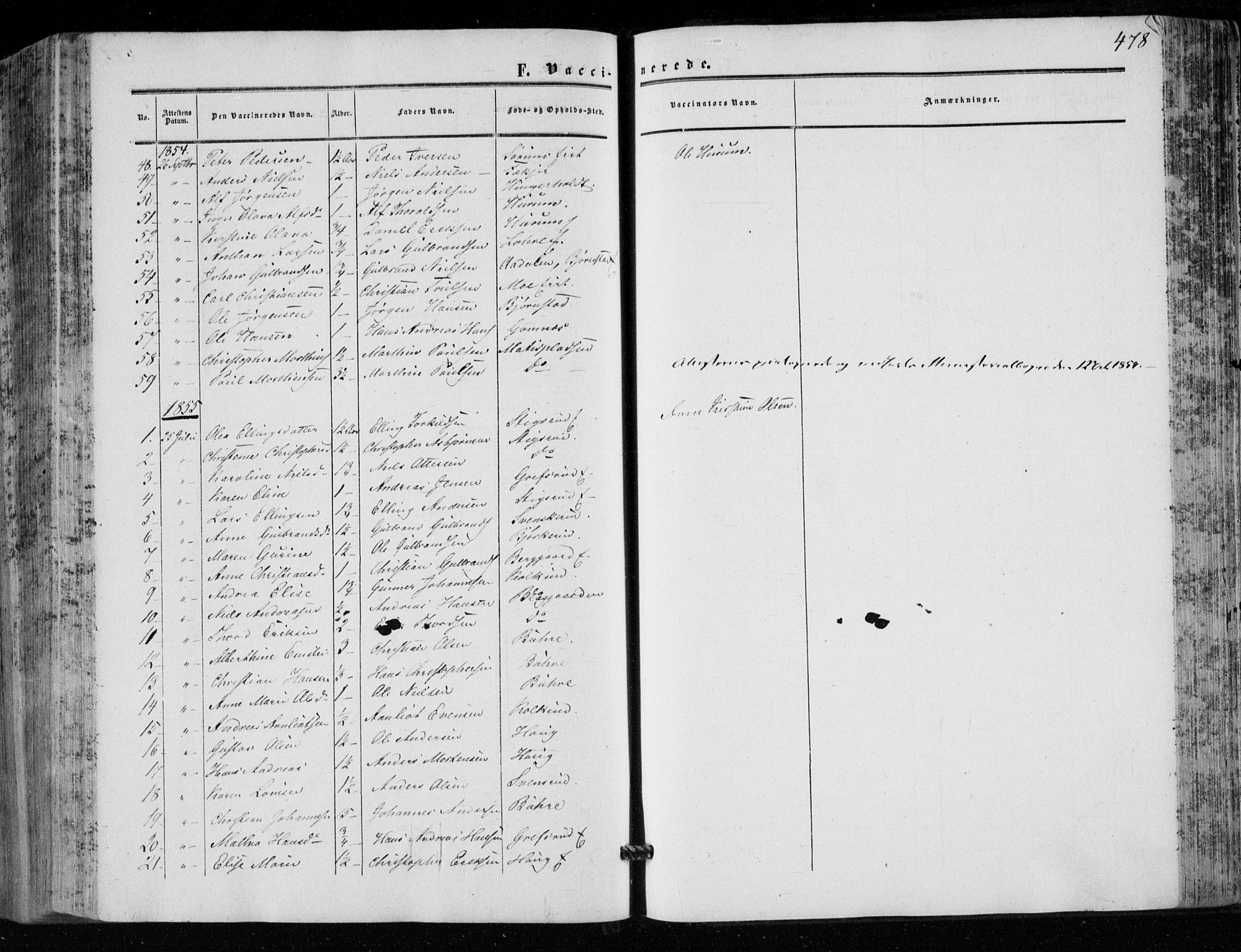 Hole kirkebøker, SAKO/A-228/F/Fa/L0006: Parish register (official) no. I 6, 1852-1872, p. 478