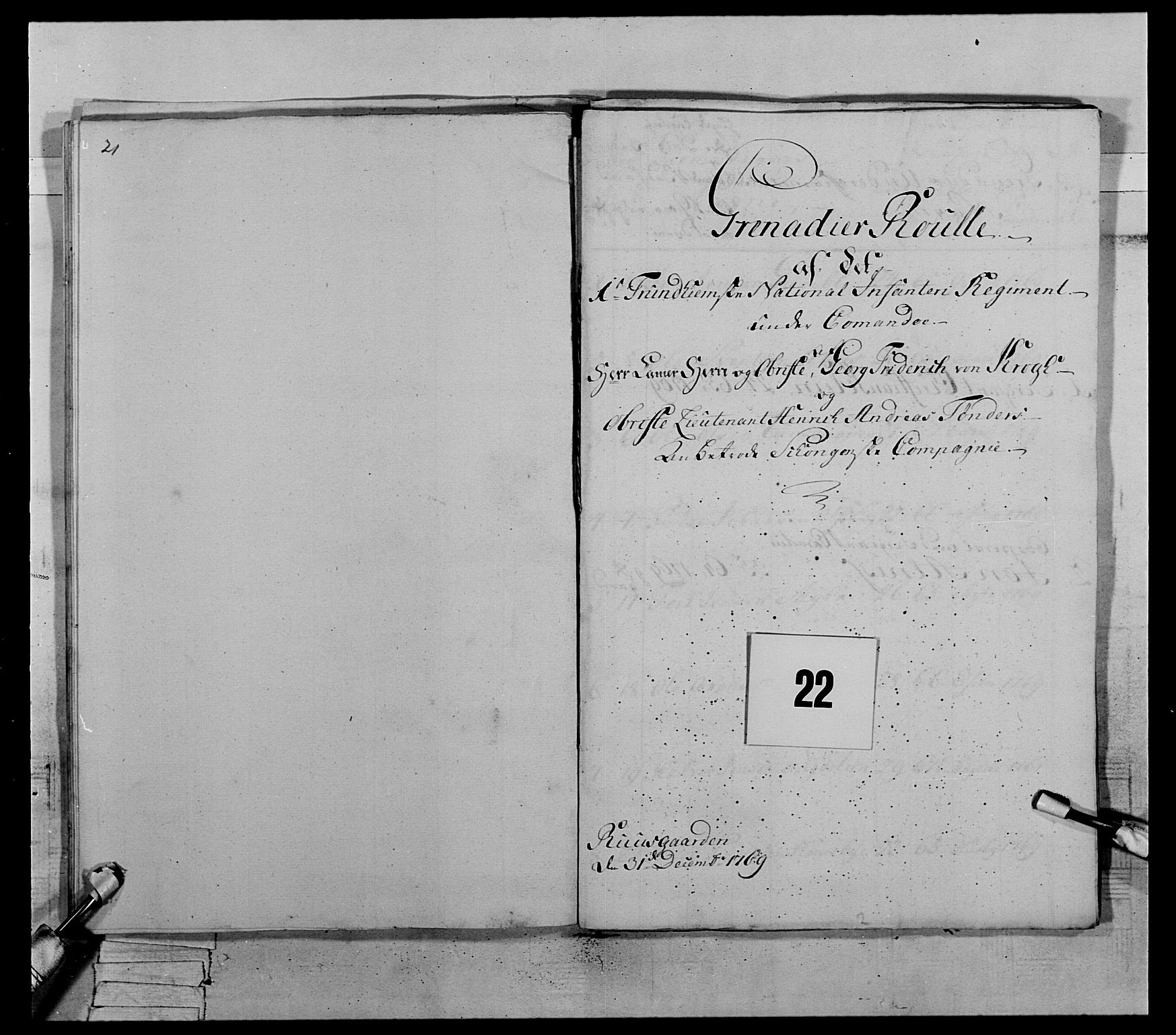 Generalitets- og kommissariatskollegiet, Det kongelige norske kommissariatskollegium, AV/RA-EA-5420/E/Eh/L0071: 1. Trondheimske nasjonale infanteriregiment, 1769-1772, p. 223