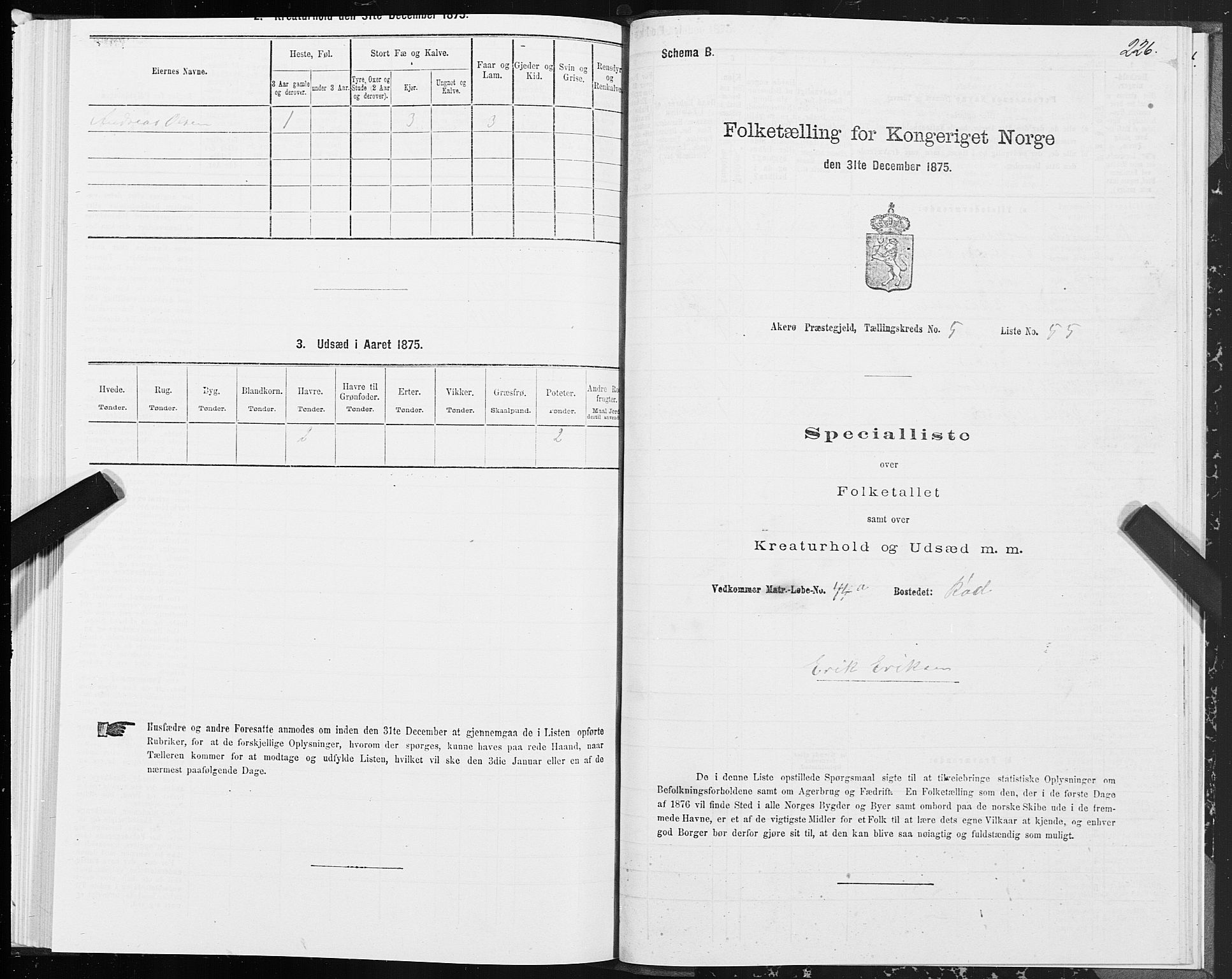 SAT, 1875 census for 1545P Aukra, 1875, p. 2226