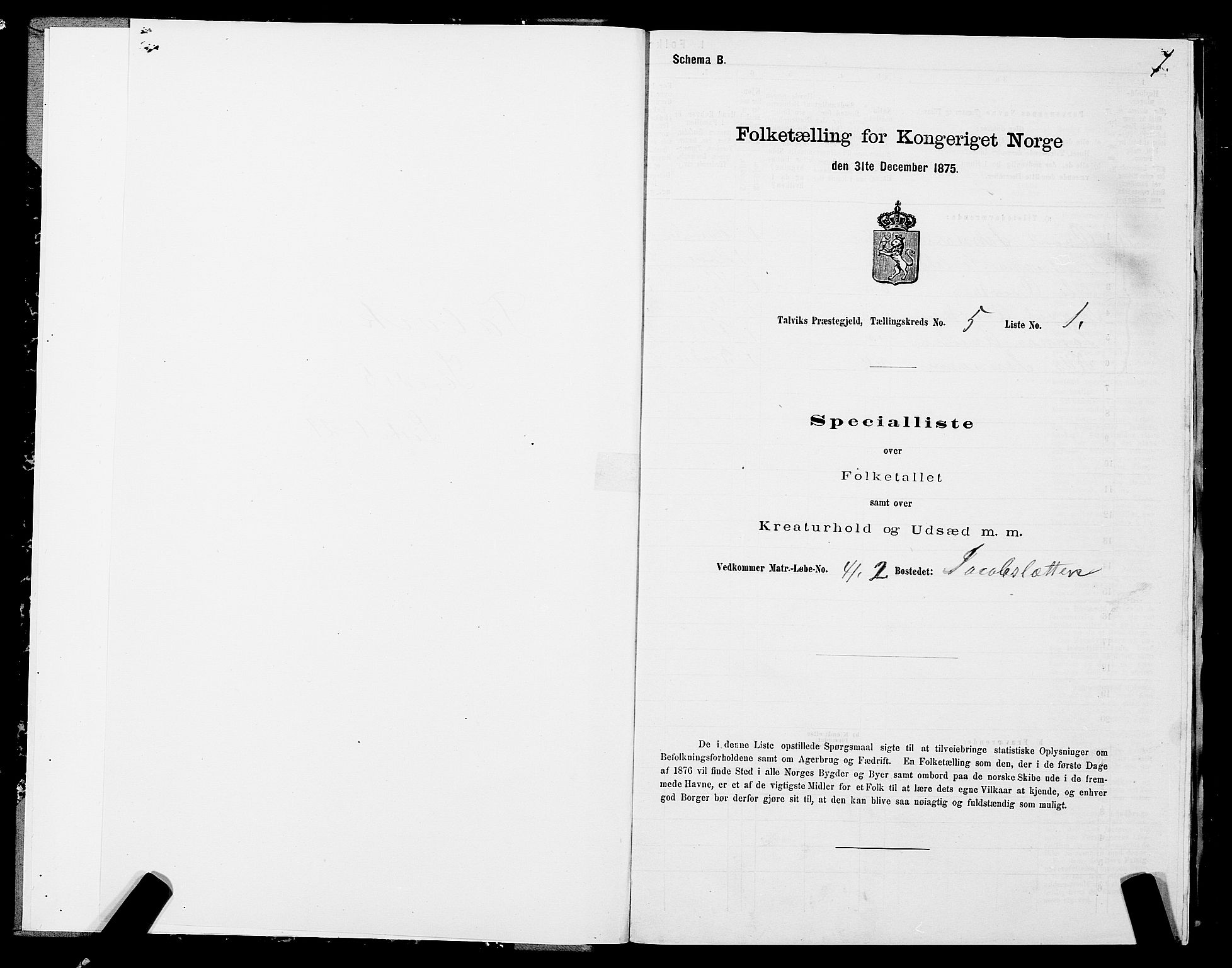 SATØ, 1875 census for 2013P Talvik, 1875, p. 3001