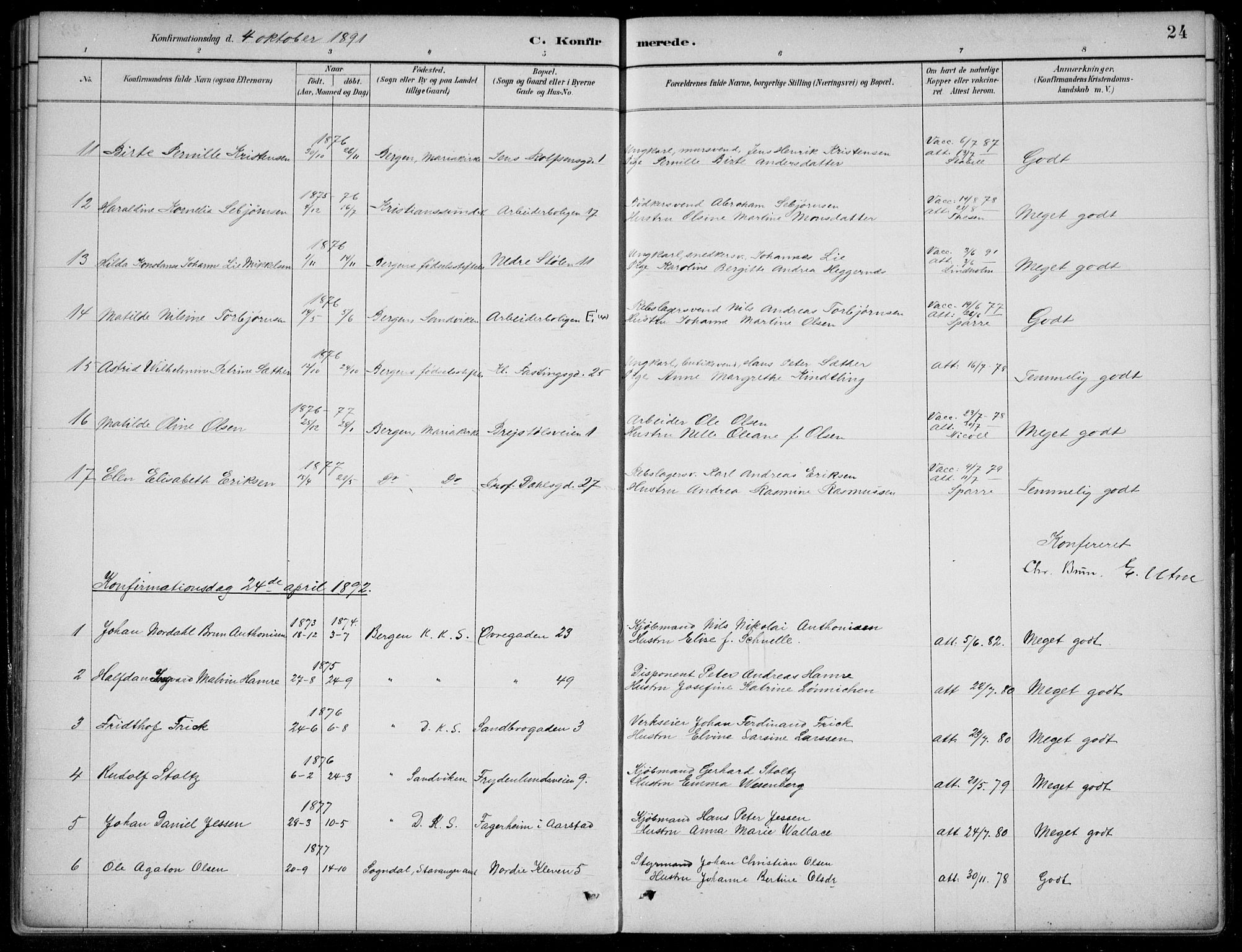 Mariakirken Sokneprestembete, AV/SAB-A-76901/H/Hab/L0008: Parish register (copy) no. A 8, 1889-1908, p. 24