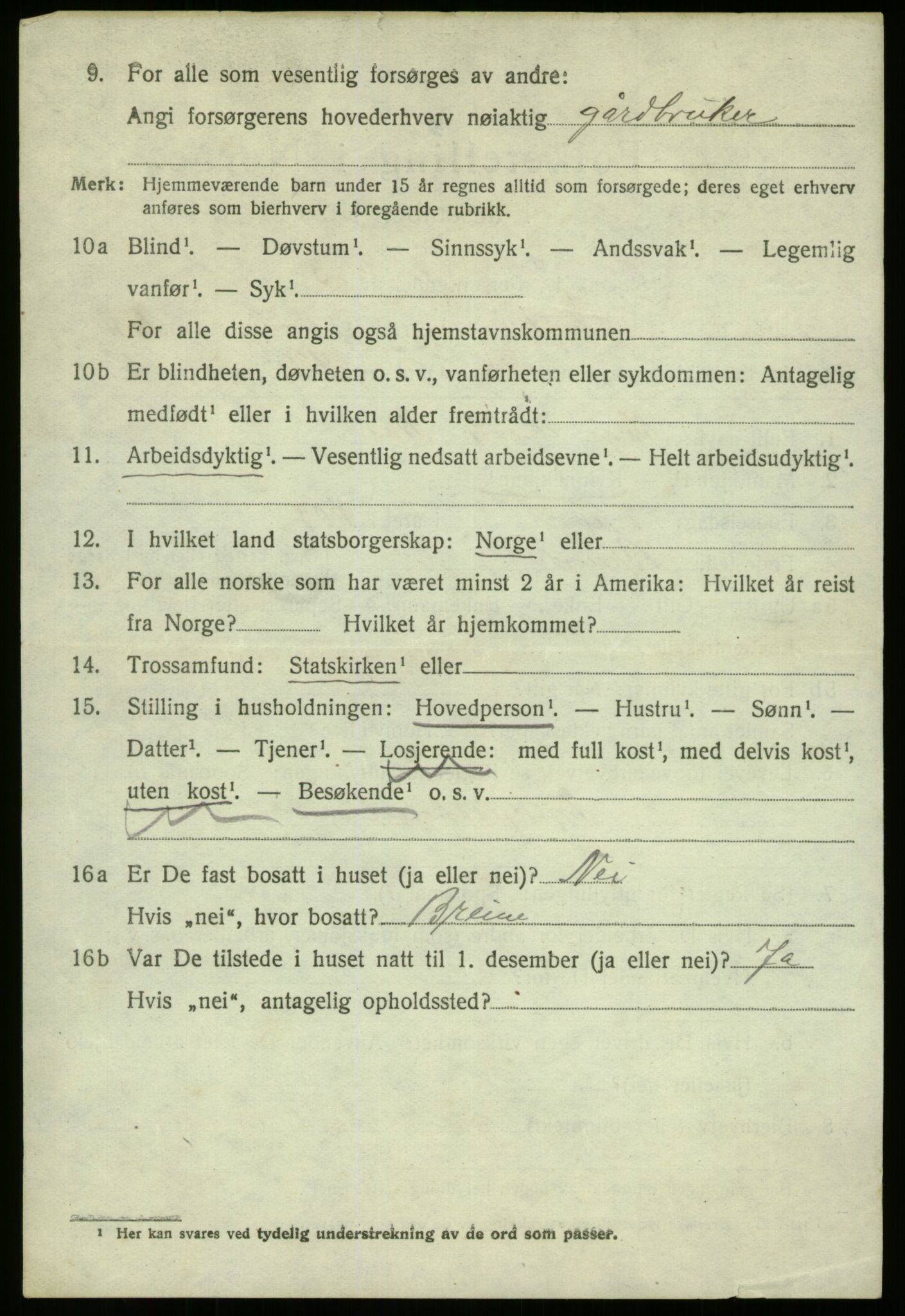 SAB, 1920 census for Eid, 1920, p. 6031