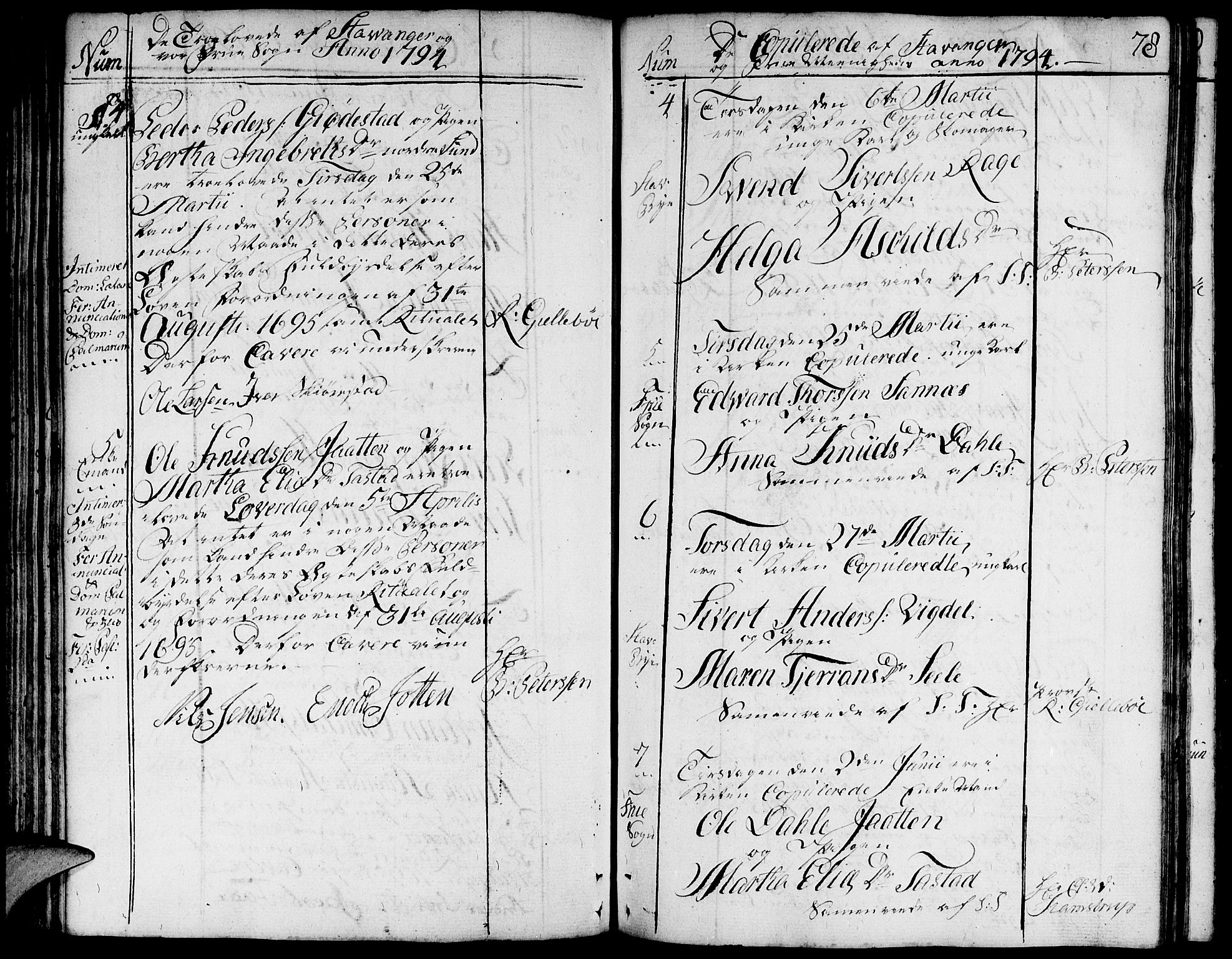 Domkirken sokneprestkontor, SAST/A-101812/001/30/30BA/L0006: Parish register (official) no. A 6, 1783-1815, p. 78