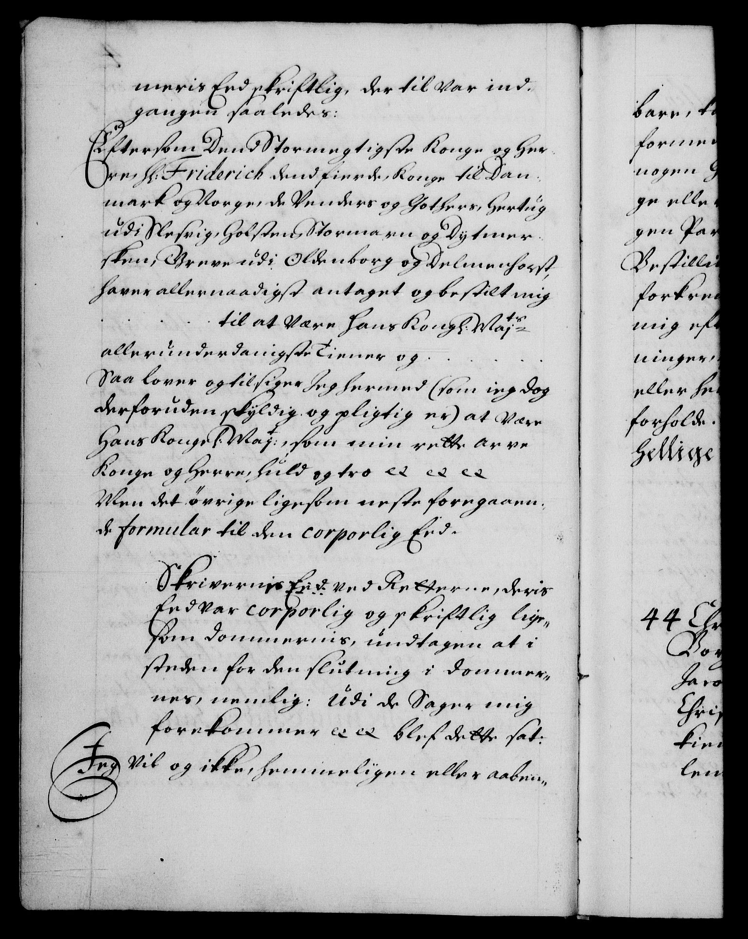 Danske Kanselli 1572-1799, RA/EA-3023/F/Fc/Fca/Fcab/L0016: Norske tegnelser, 1699-1703, p. 4b