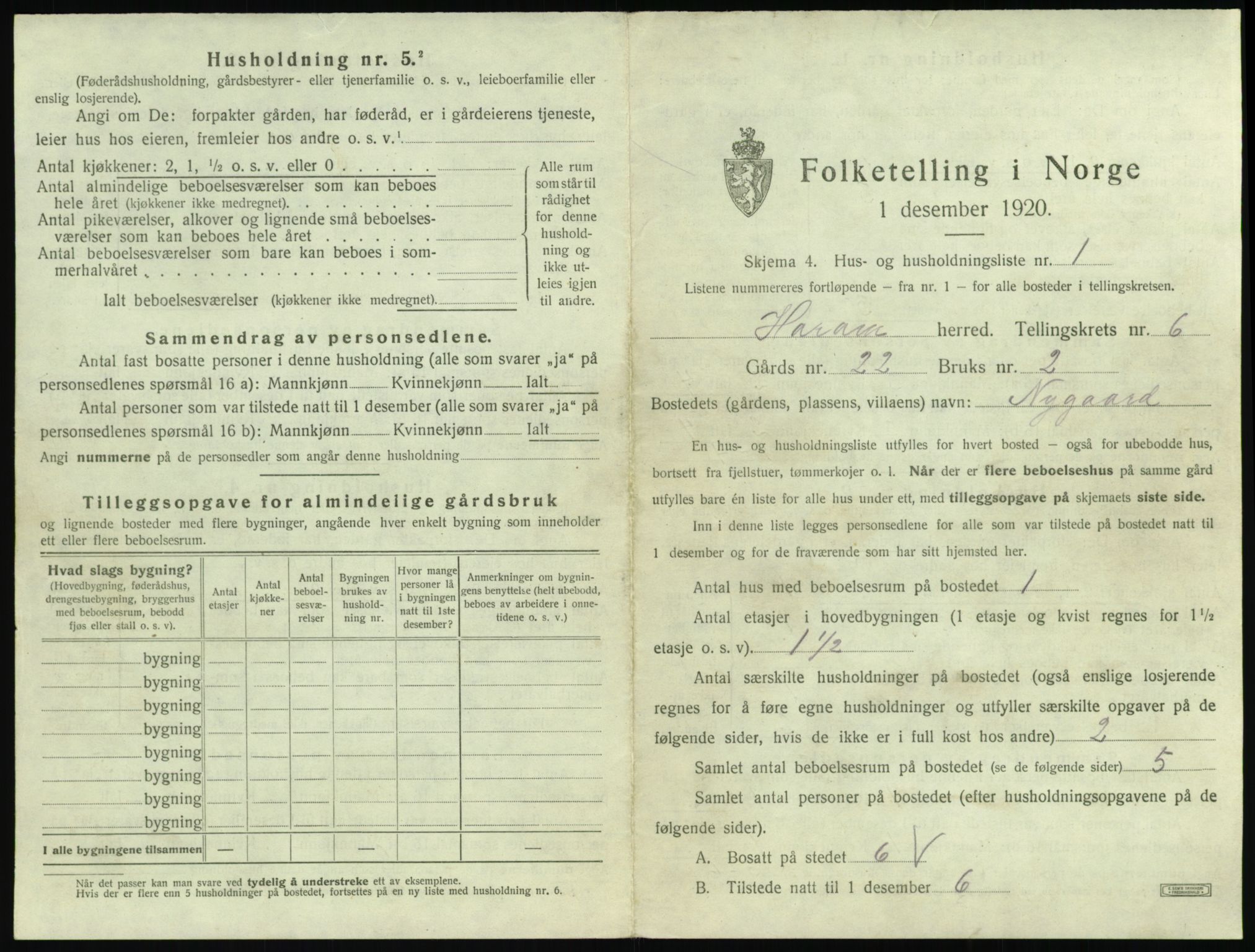 SAT, 1920 census for Haram, 1920, p. 353