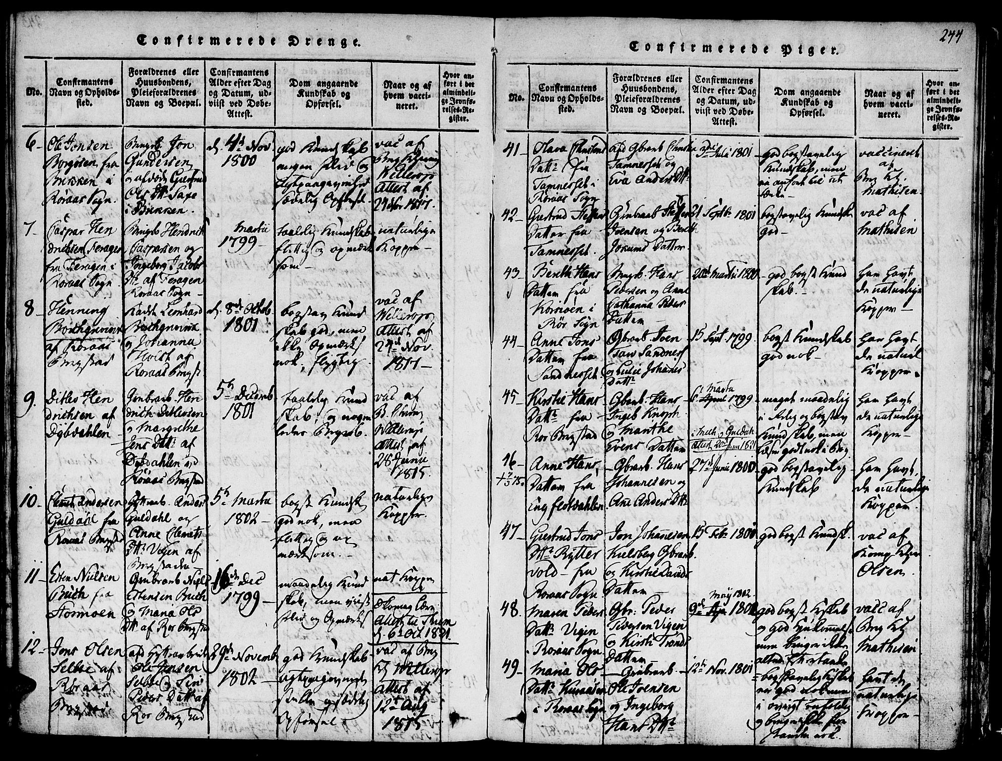 Ministerialprotokoller, klokkerbøker og fødselsregistre - Sør-Trøndelag, SAT/A-1456/681/L0929: Parish register (official) no. 681A07, 1817-1828, p. 244