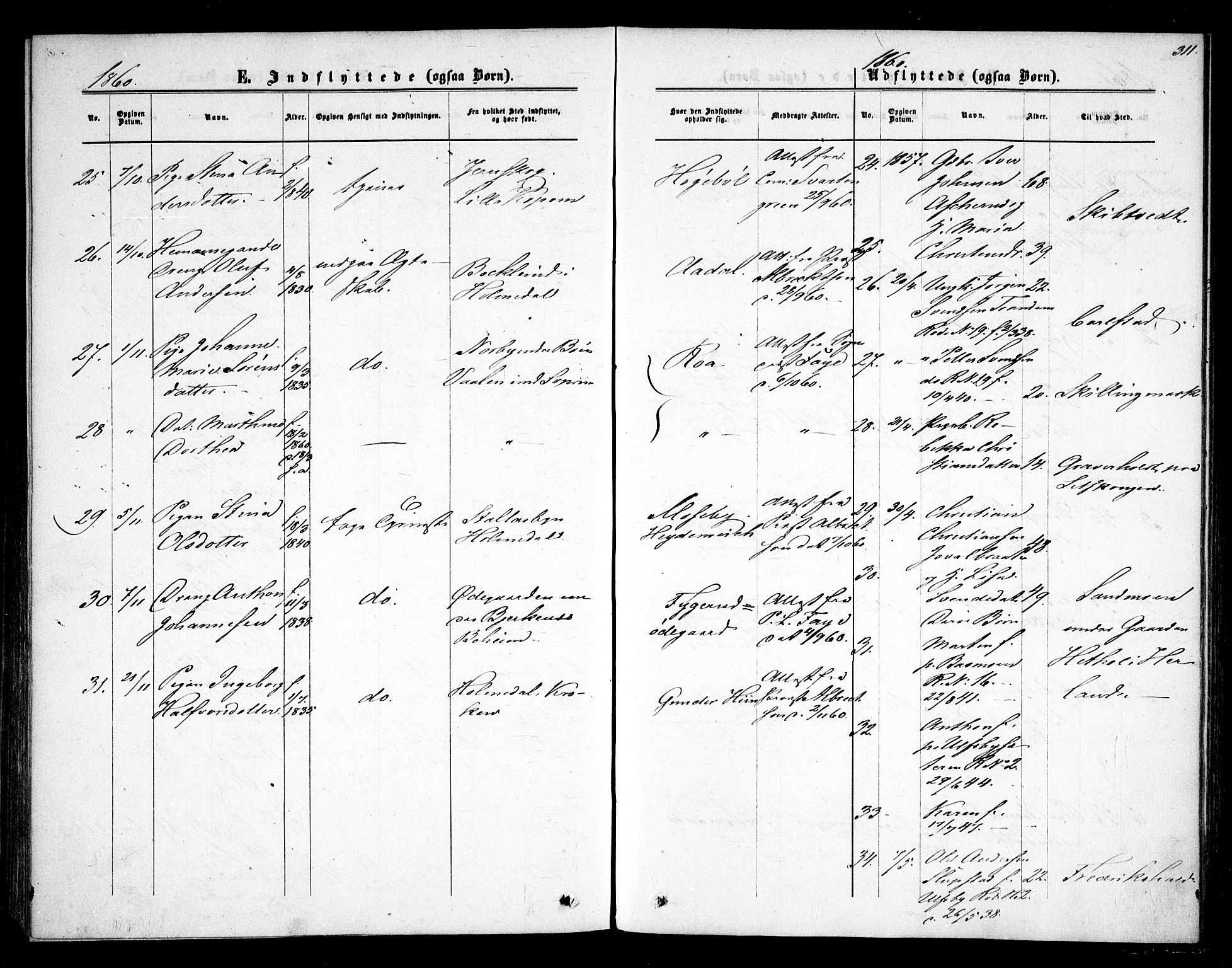 Rødenes prestekontor Kirkebøker, SAO/A-2005/F/Fa/L0007: Parish register (official) no. I 7, 1860-1869, p. 311