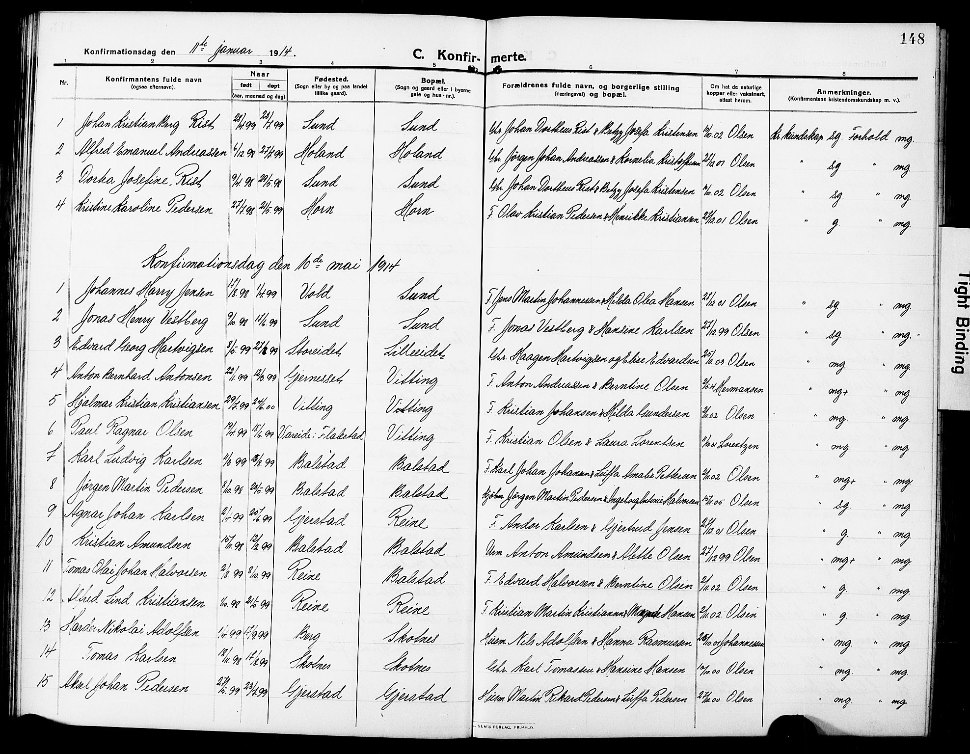 Ministerialprotokoller, klokkerbøker og fødselsregistre - Nordland, SAT/A-1459/881/L1169: Parish register (copy) no. 881C06, 1912-1930, p. 148