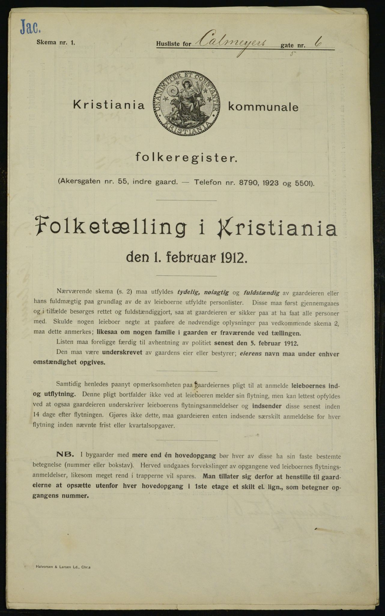 OBA, Municipal Census 1912 for Kristiania, 1912, p. 11250