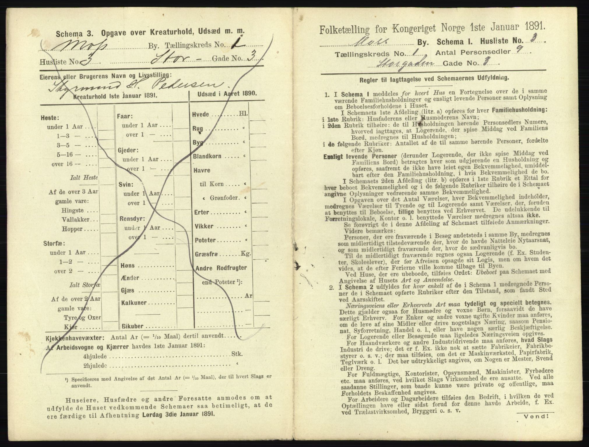 RA, 1891 census for 0104 Moss, 1891, p. 56