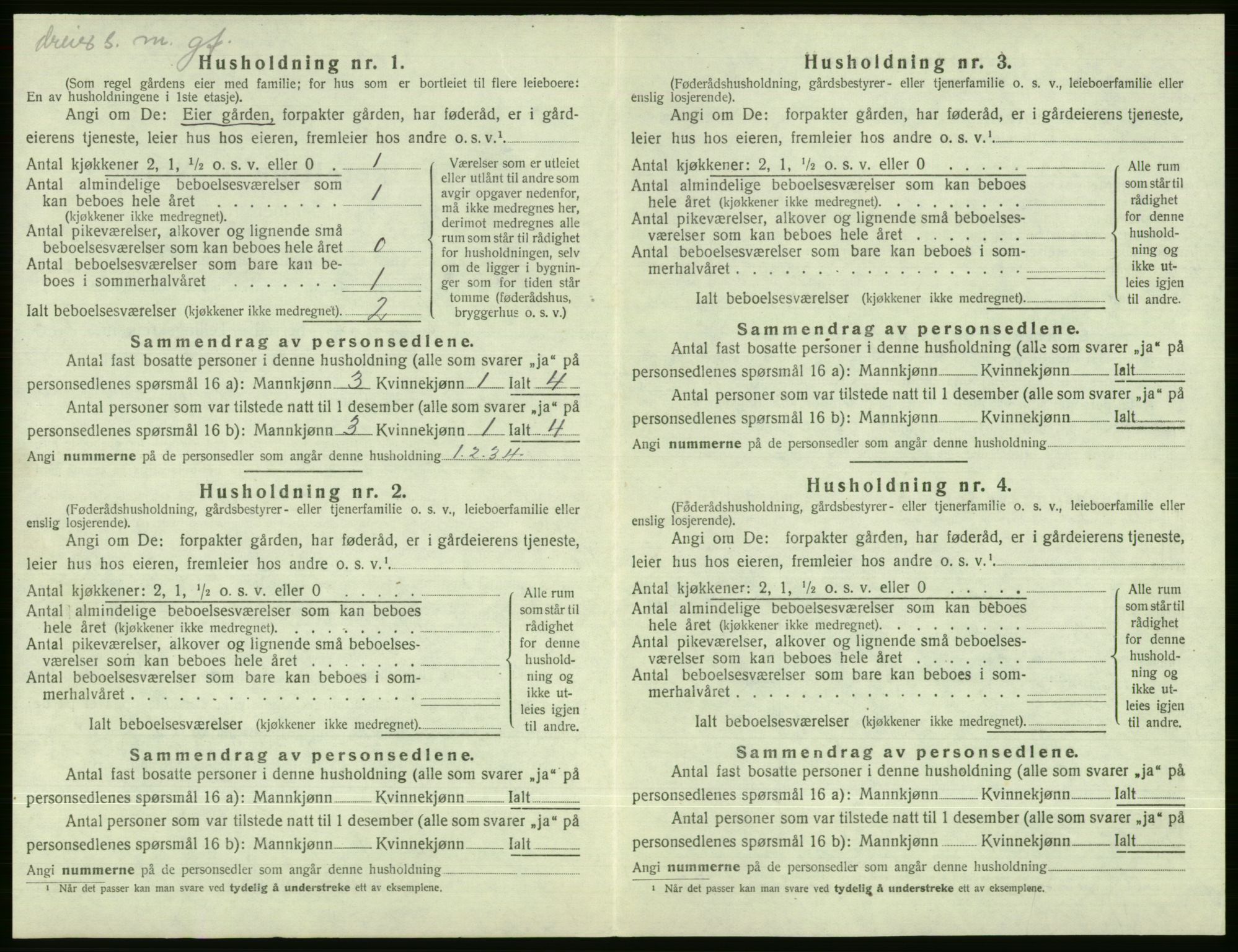 SAB, 1920 census for Evanger, 1920, p. 92