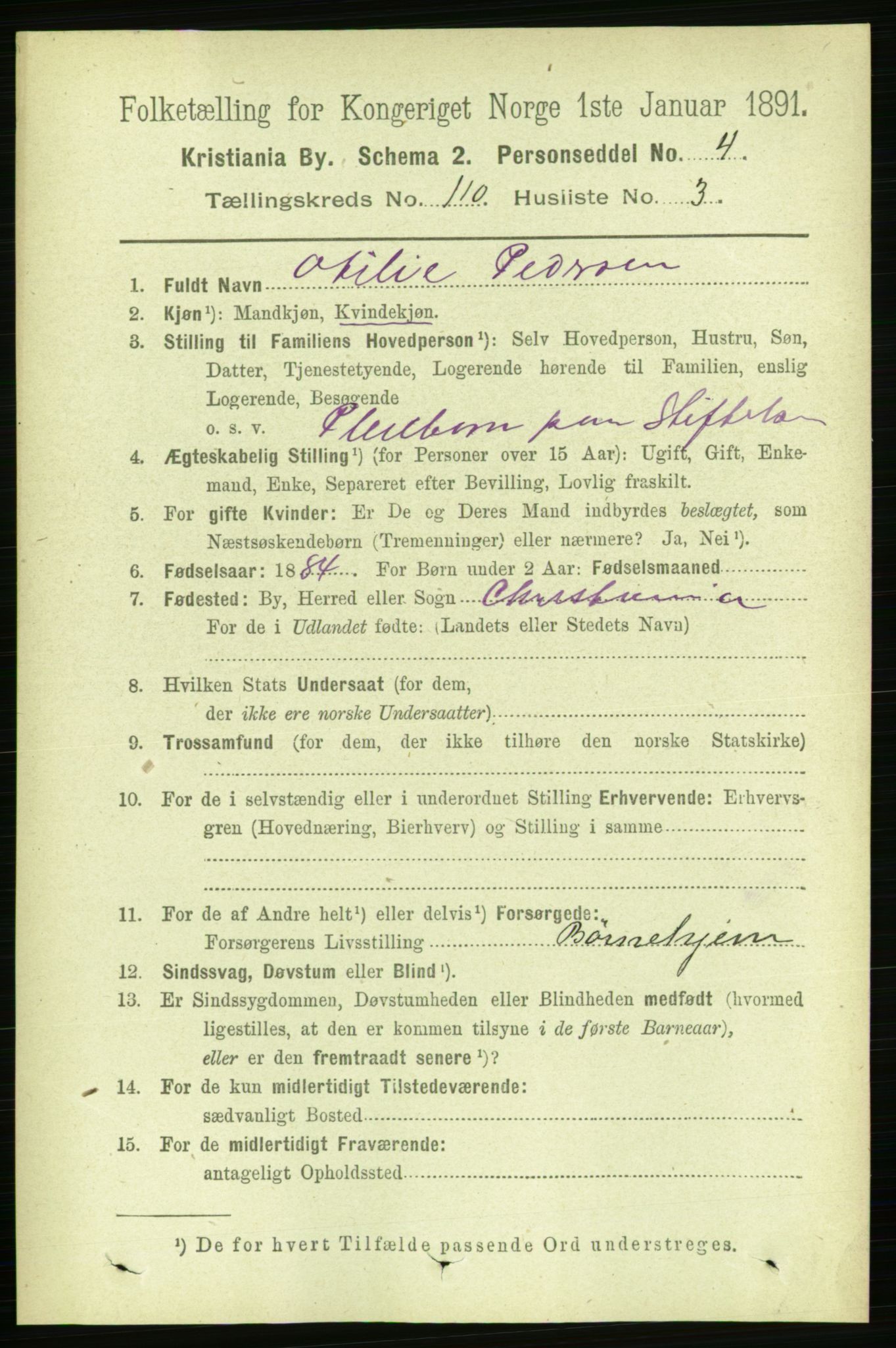 RA, 1891 census for 0301 Kristiania, 1891, p. 57182