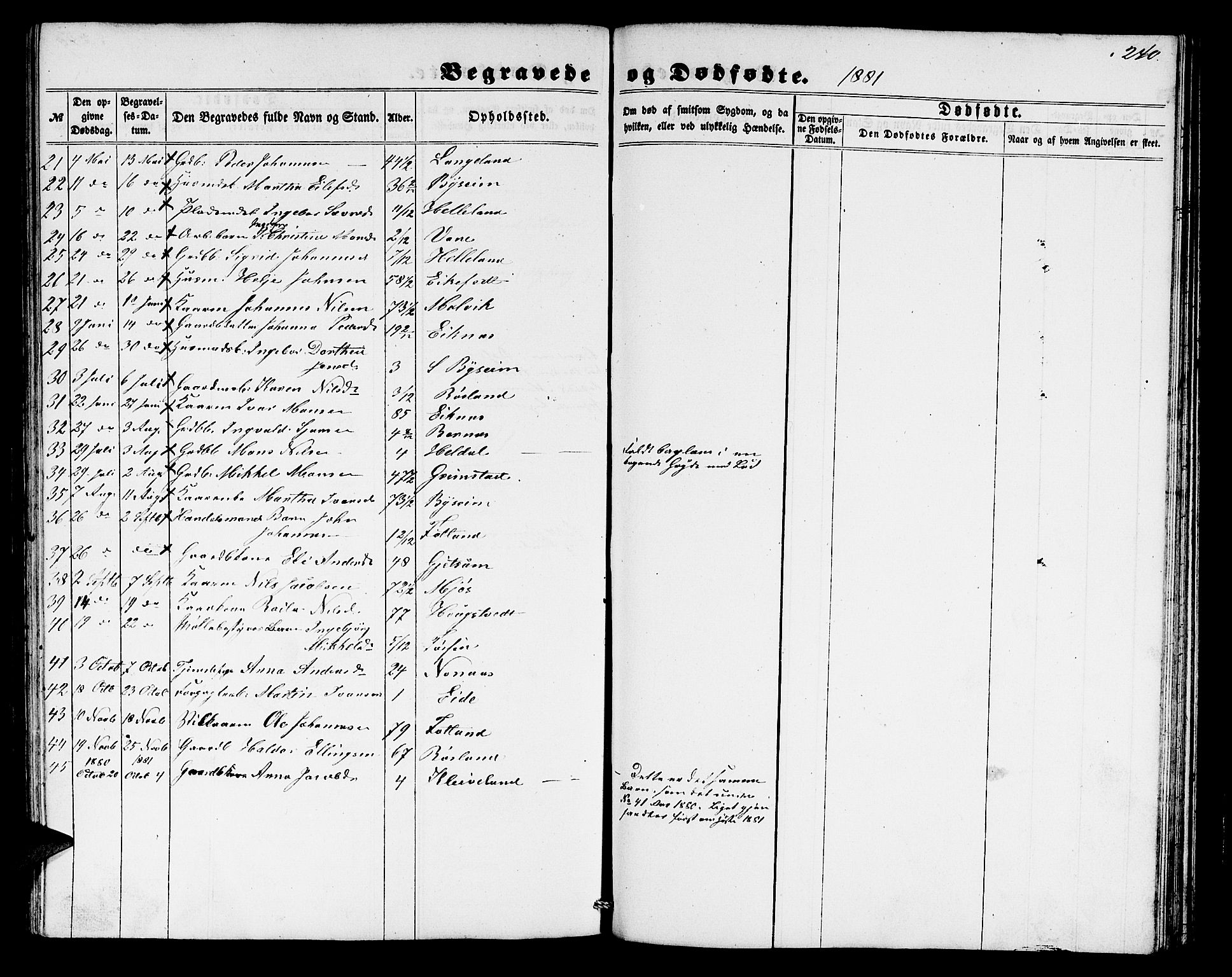 Hosanger sokneprestembete, SAB/A-75801/H/Hab: Parish register (copy) no. A 2, 1857-1881, p. 240