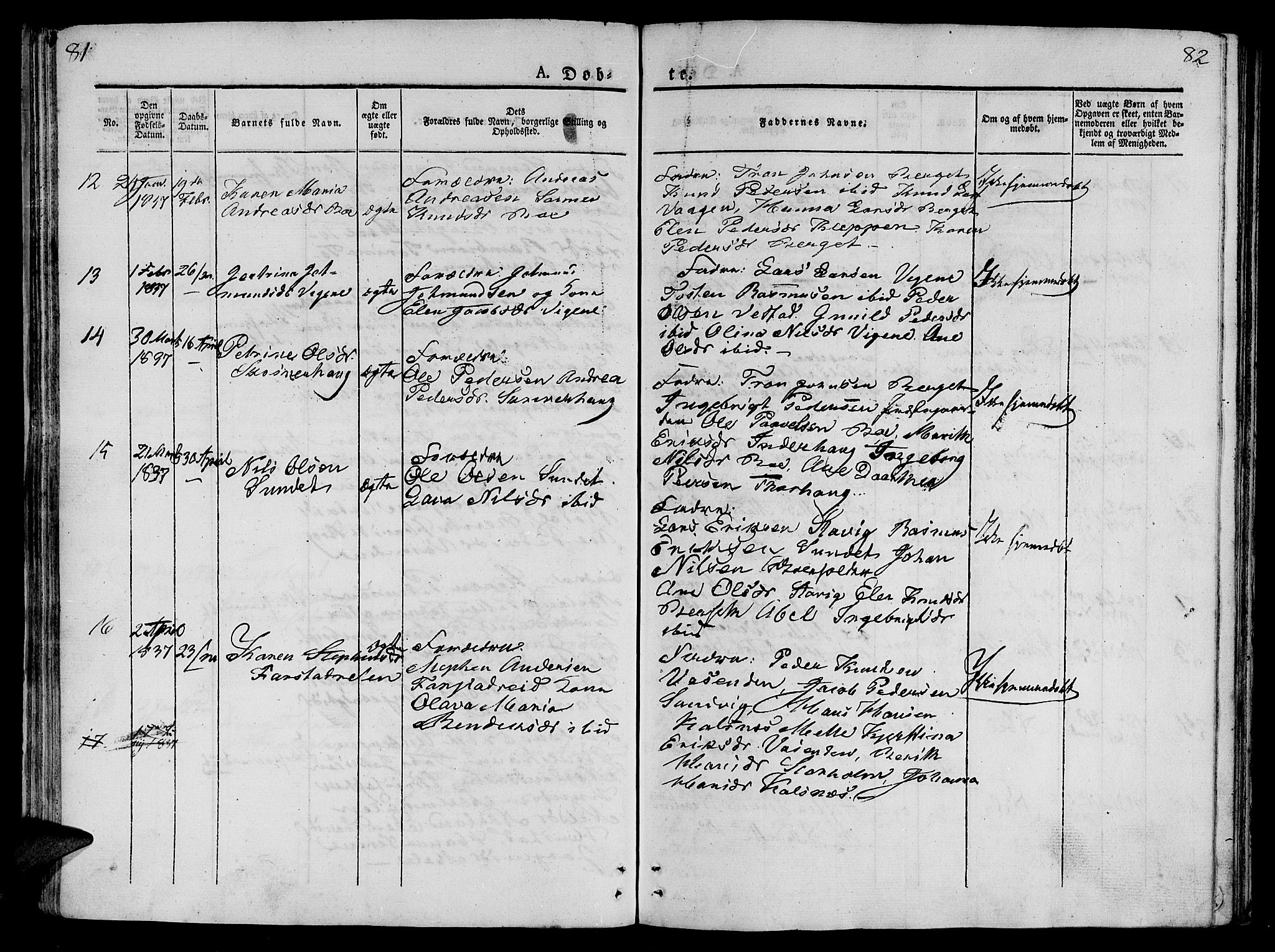 Ministerialprotokoller, klokkerbøker og fødselsregistre - Møre og Romsdal, AV/SAT-A-1454/566/L0765: Parish register (official) no. 566A04, 1829-1841, p. 81-82