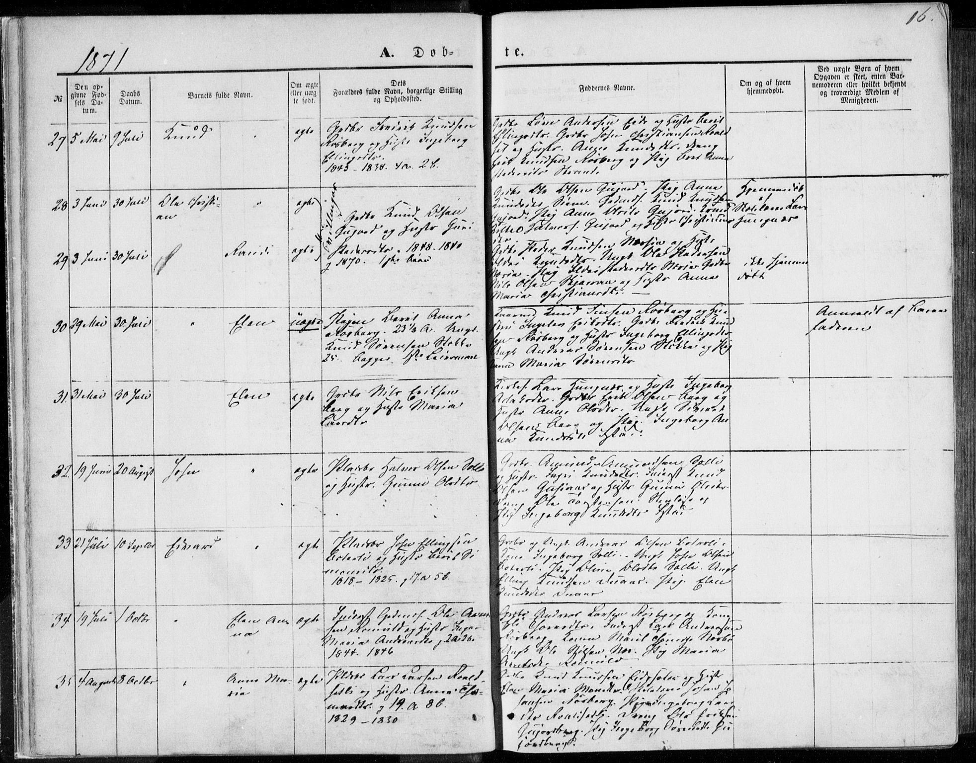 Ministerialprotokoller, klokkerbøker og fødselsregistre - Møre og Romsdal, AV/SAT-A-1454/557/L0681: Parish register (official) no. 557A03, 1869-1886, p. 16