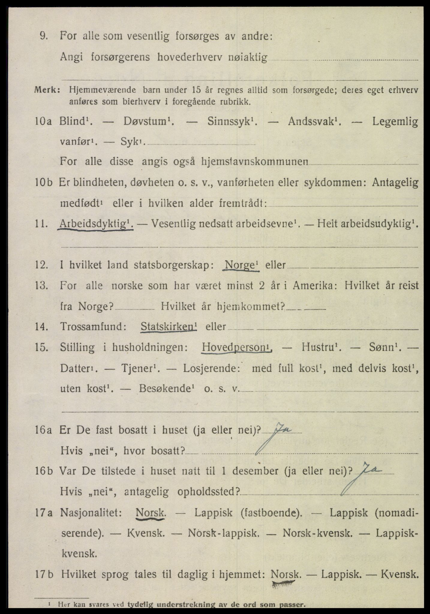 SAT, 1920 census for Snåsa, 1920, p. 4997