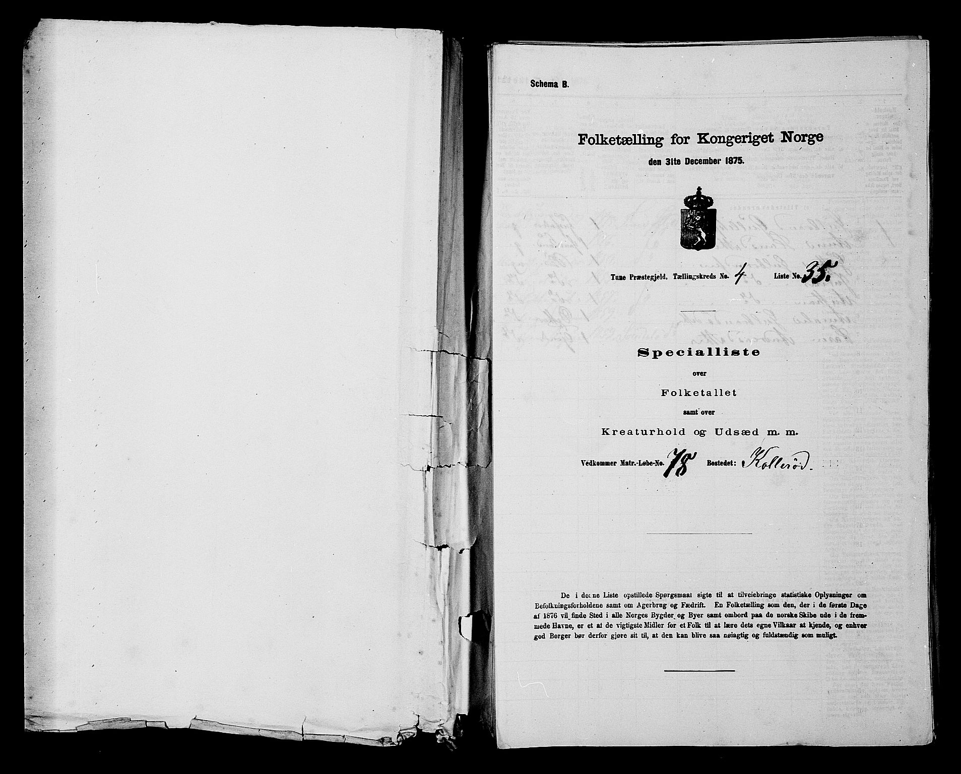 RA, 1875 census for 0130P Tune, 1875, p. 534