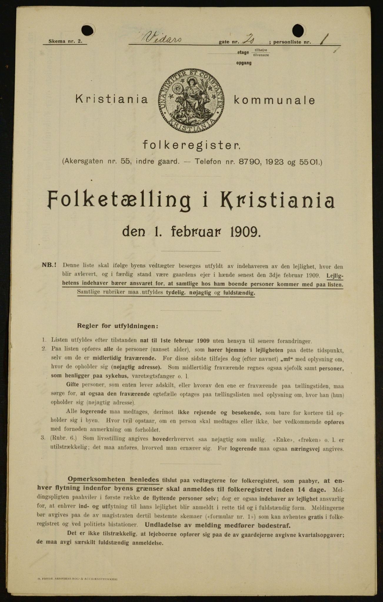 OBA, Municipal Census 1909 for Kristiania, 1909, p. 112238