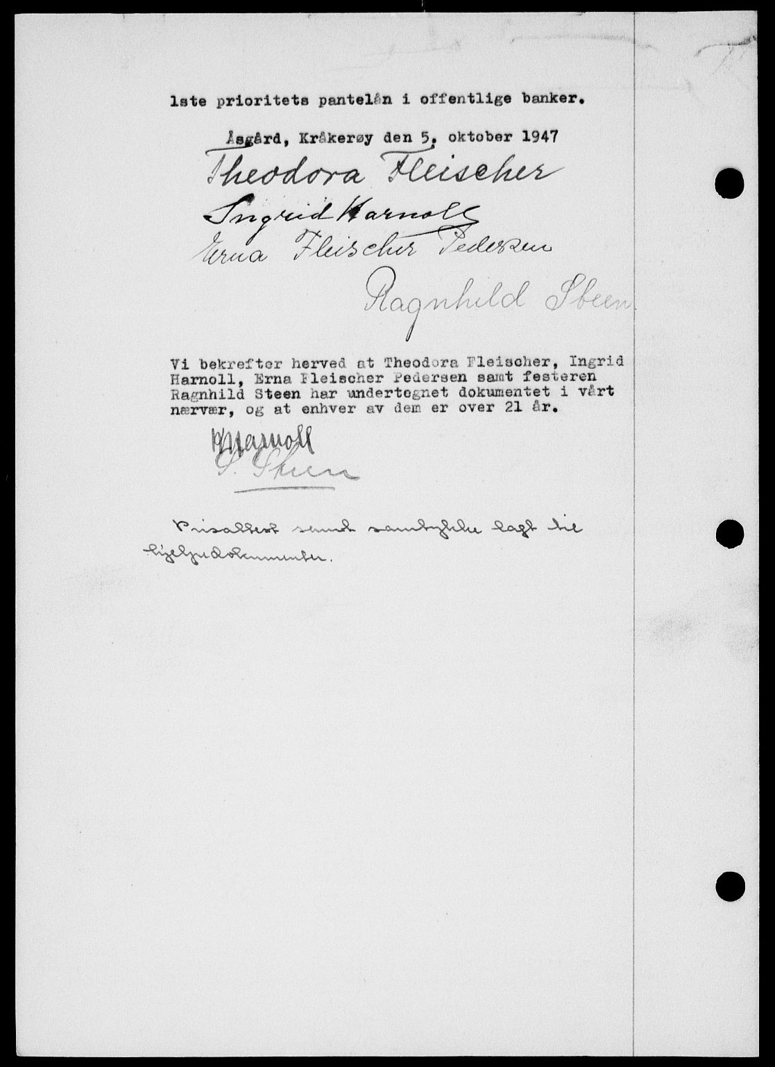 Onsøy sorenskriveri, SAO/A-10474/G/Ga/Gab/L0021: Mortgage book no. II A-21, 1947-1947, Diary no: : 3143/1947