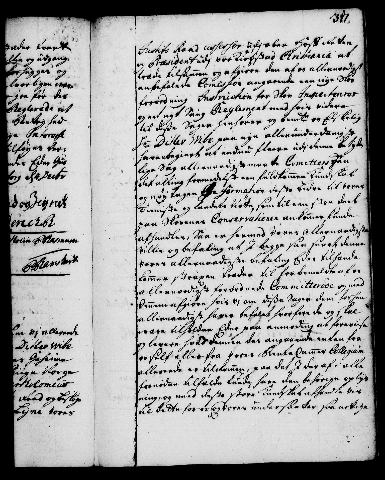Rentekammeret, Kammerkanselliet, RA/EA-3111/G/Gg/Gga/L0002: Norsk ekspedisjonsprotokoll med register (merket RK 53.2), 1723-1727, p. 317