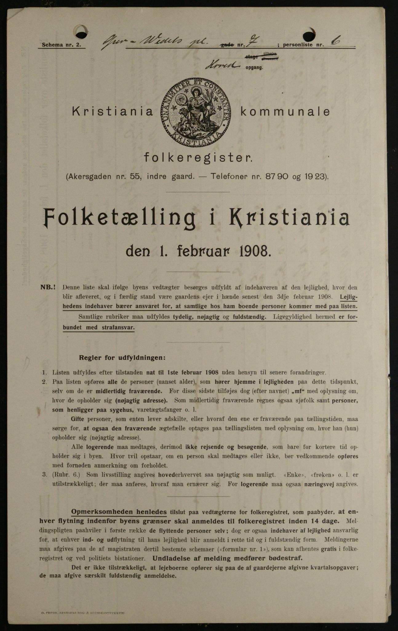 OBA, Municipal Census 1908 for Kristiania, 1908, p. 26943