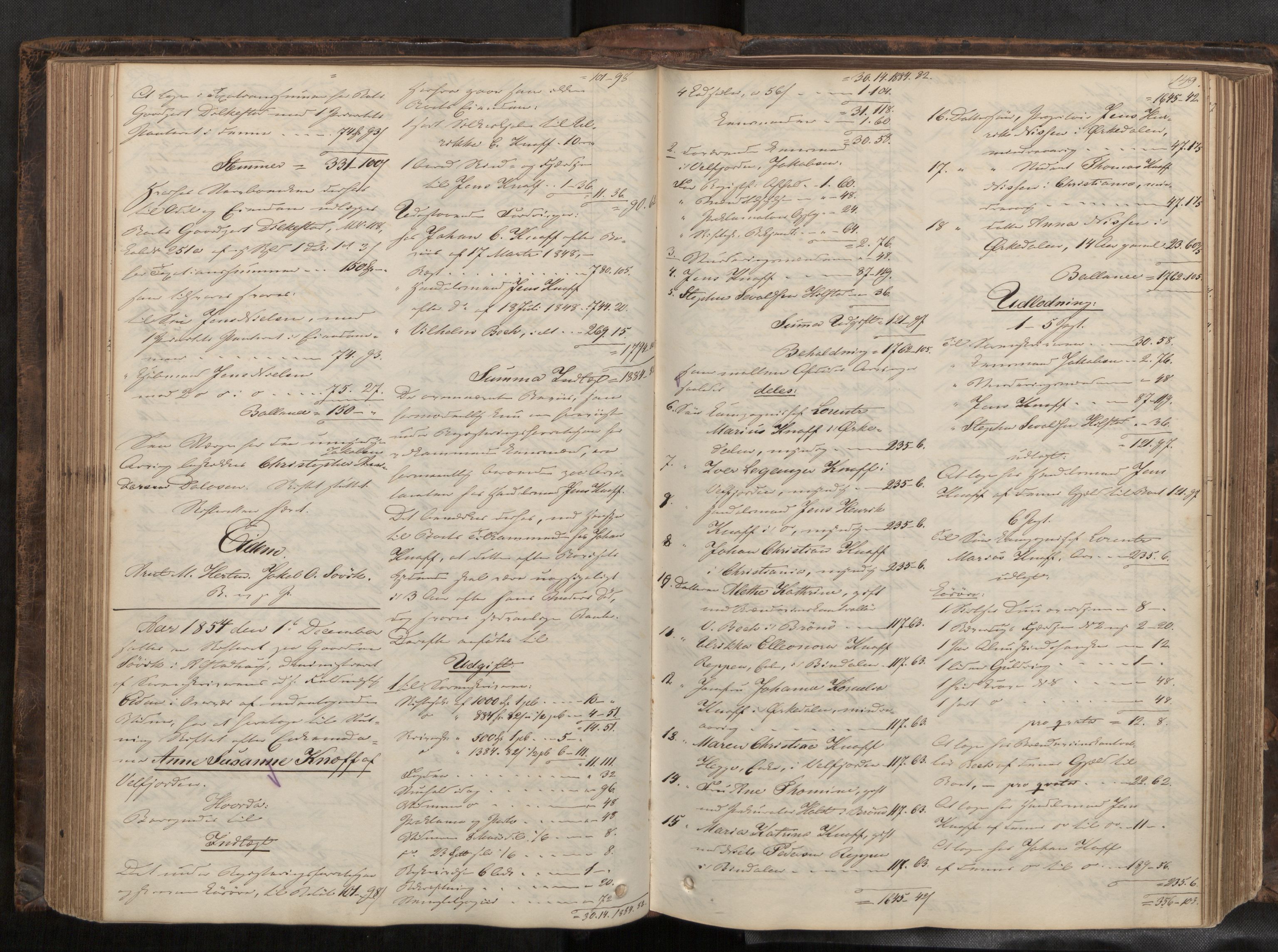 Helgeland sorenskriveri, AV/SAT-A-0004/3/3A/L0107: Skifteprotokoll 52, 1851-1859, p. 149