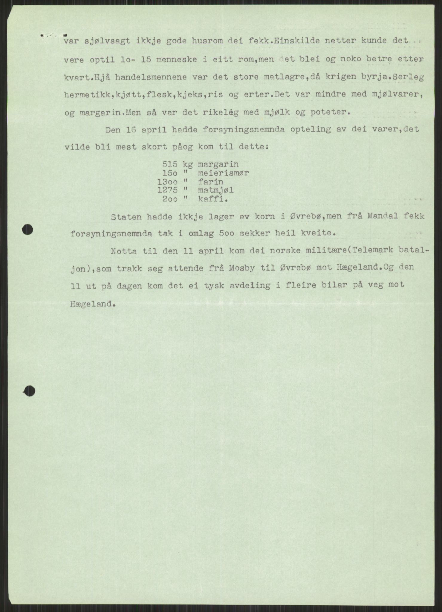 Forsvaret, Forsvarets krigshistoriske avdeling, AV/RA-RAFA-2017/Y/Ya/L0014: II-C-11-31 - Fylkesmenn.  Rapporter om krigsbegivenhetene 1940., 1940, p. 905