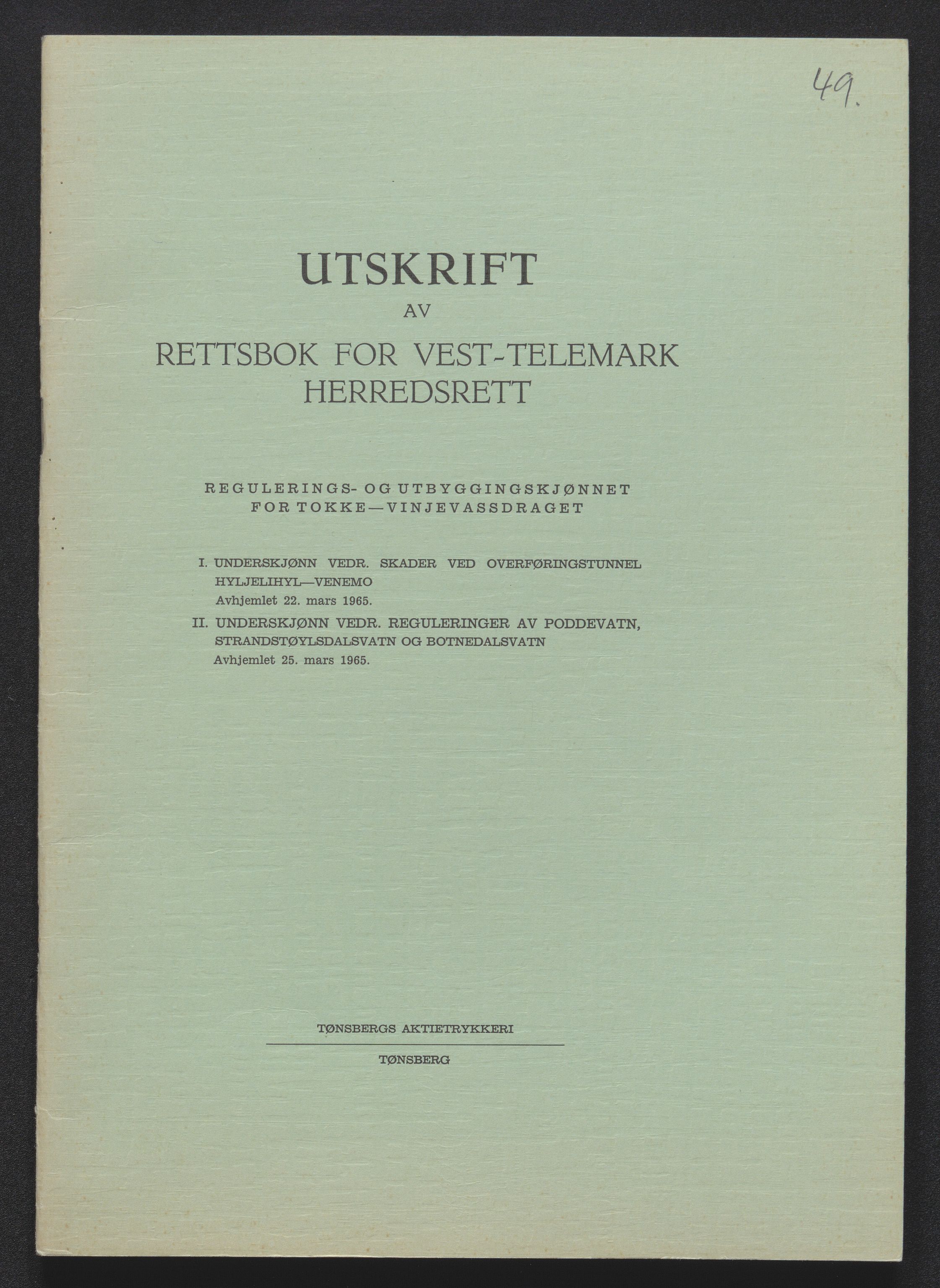 Vest-Telemark sorenskriveri, AV/SAKO-A-134/F/Fo/Foc/L0002: Tokke og Vinjevassdraget rettsbøker, 1964-1973, p. 48