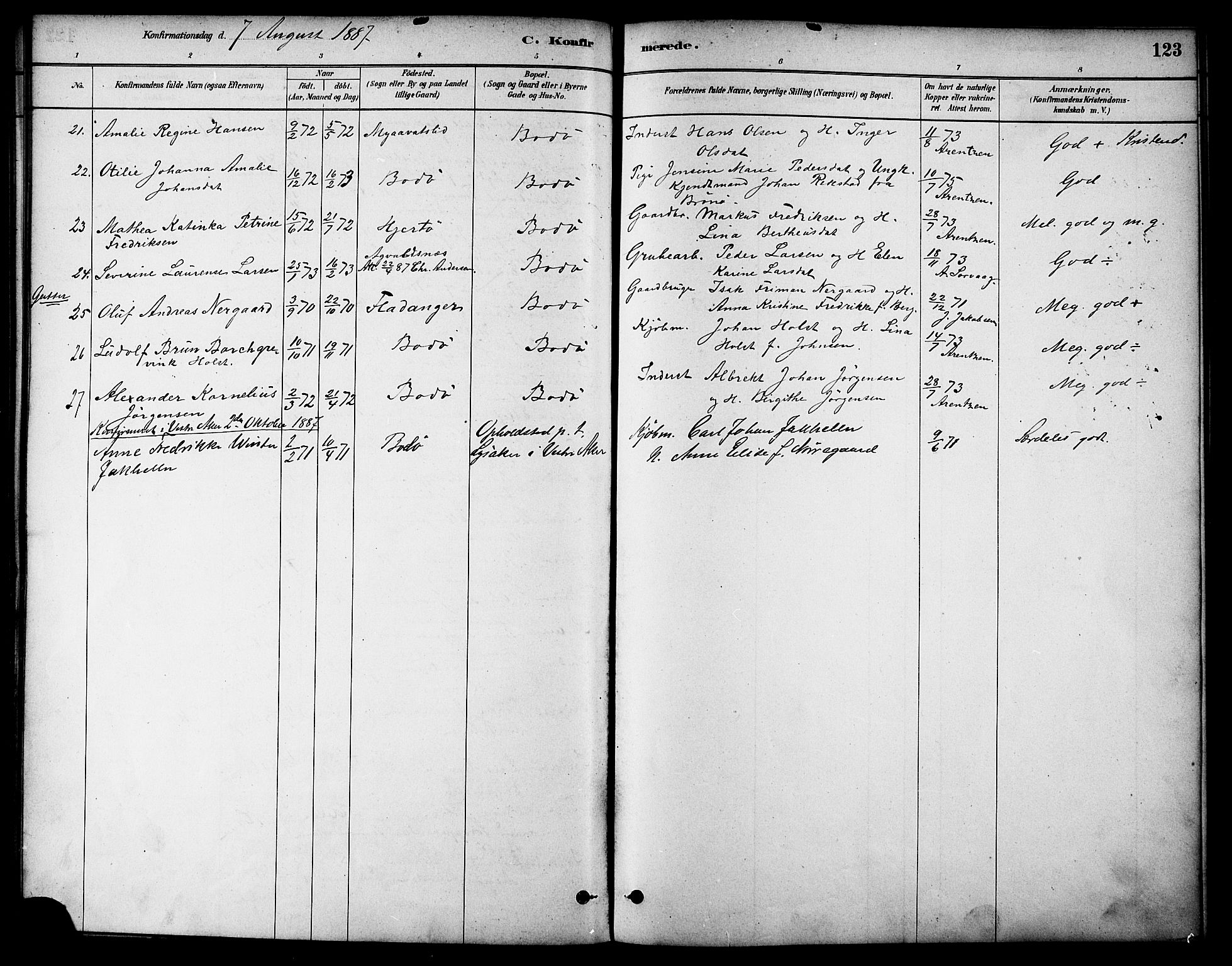 Ministerialprotokoller, klokkerbøker og fødselsregistre - Nordland, SAT/A-1459/801/L0030: Parish register (copy) no. 801C05, 1879-1887, p. 123