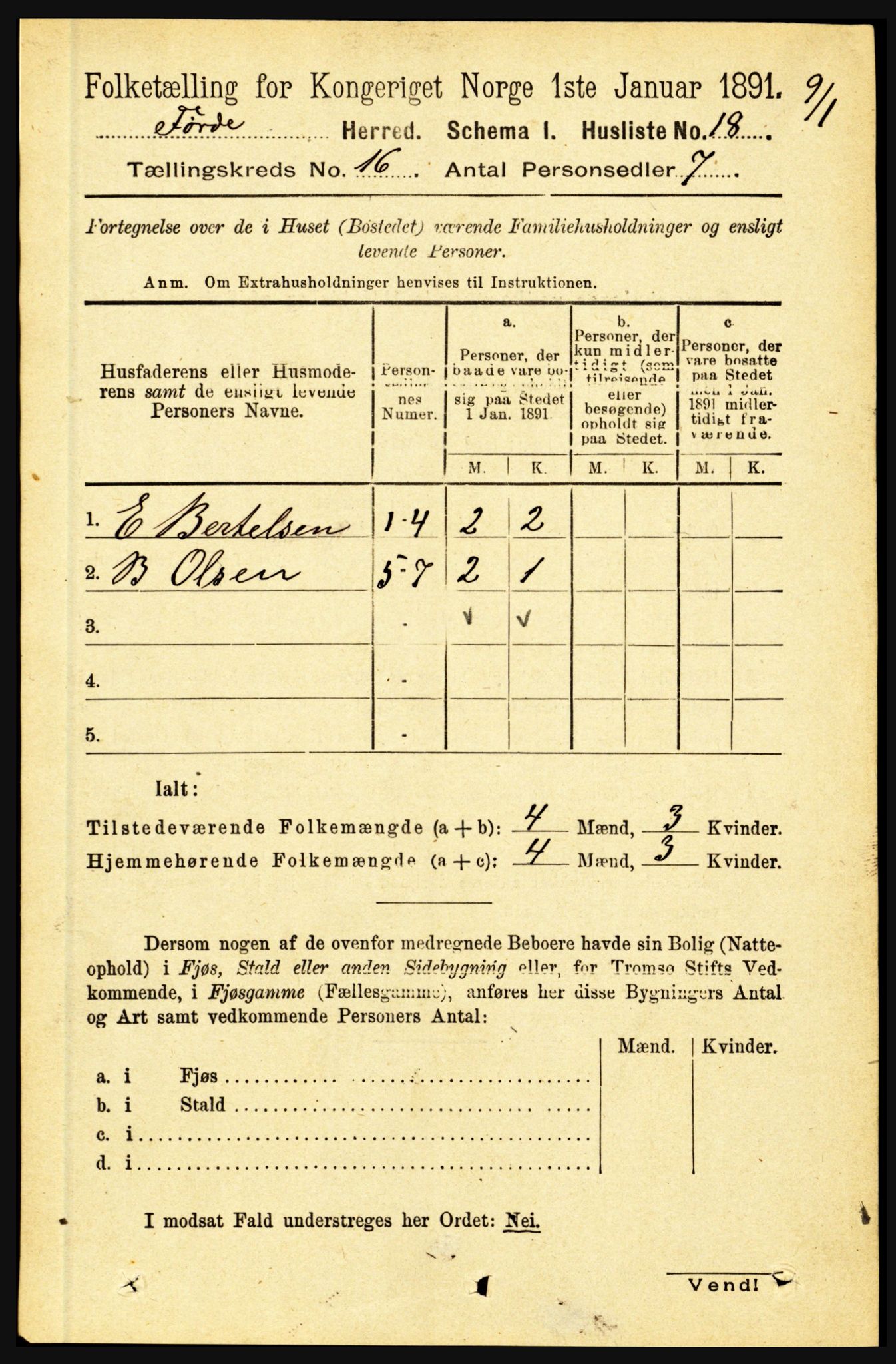 RA, 1891 census for 1432 Førde, 1891, p. 5824