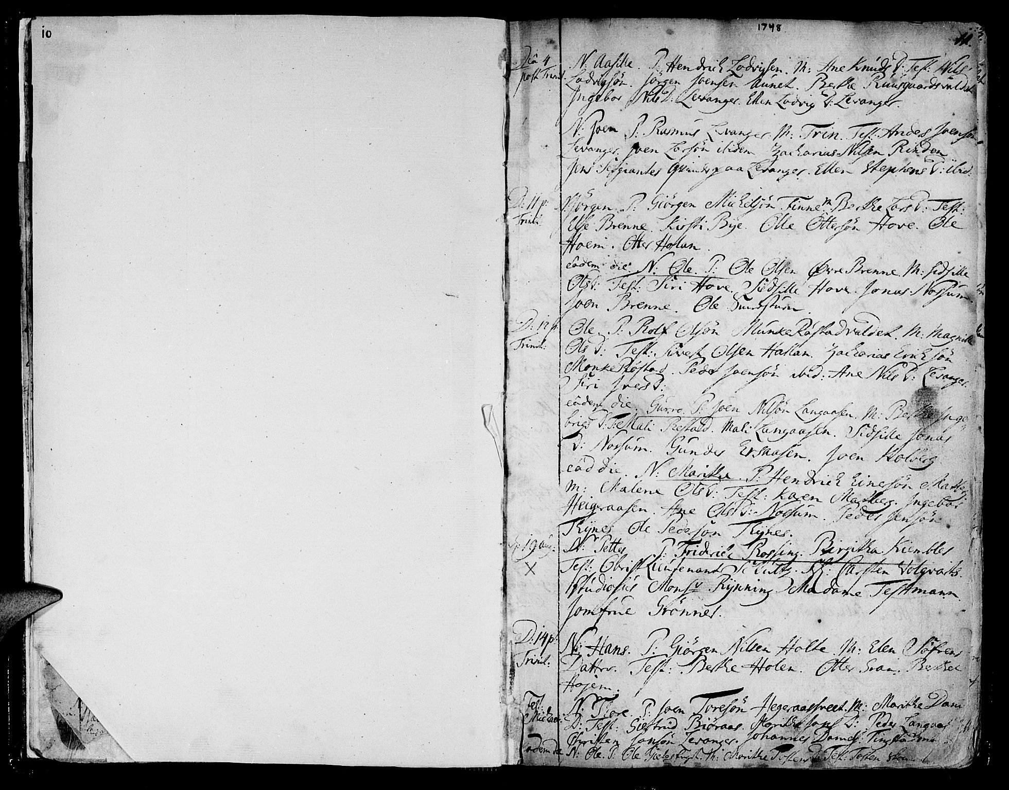 Ministerialprotokoller, klokkerbøker og fødselsregistre - Nord-Trøndelag, SAT/A-1458/717/L0141: Parish register (official) no. 717A01, 1747-1803, p. 10-11