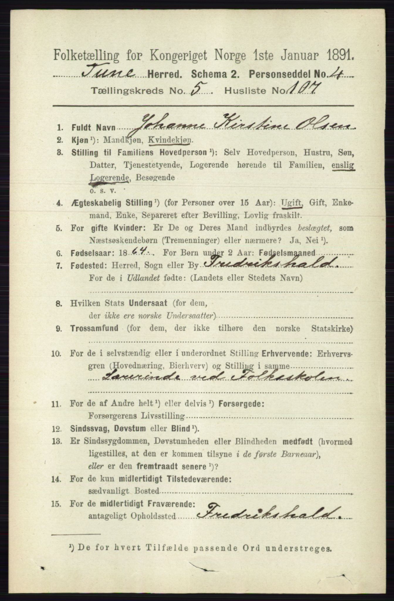 RA, 1891 census for 0130 Tune, 1891, p. 3939