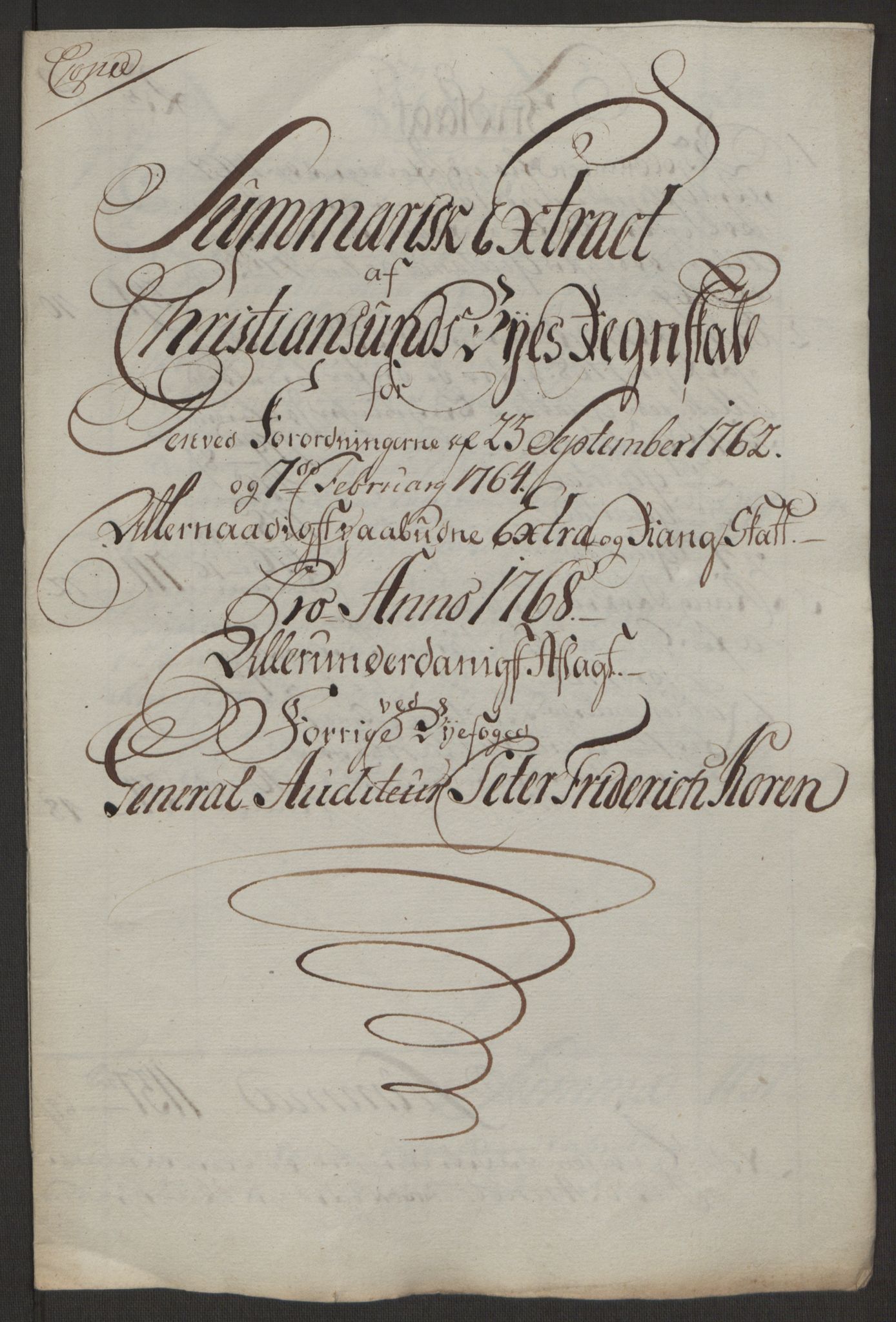 Rentekammeret inntil 1814, Reviderte regnskaper, Byregnskaper, AV/RA-EA-4066/R/Rr/L0495/0004: [R1] Kontribusjonsregnskap / Ekstraskatt, 1762-1772, p. 177