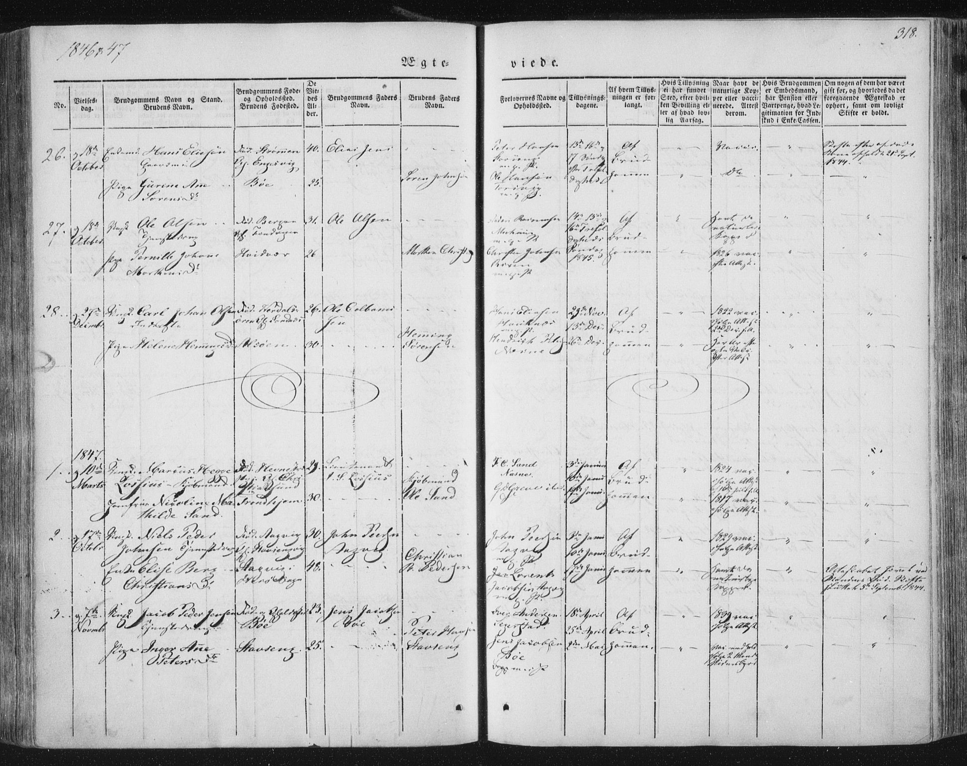 Ministerialprotokoller, klokkerbøker og fødselsregistre - Nordland, AV/SAT-A-1459/838/L0549: Parish register (official) no. 838A07, 1840-1854, p. 318