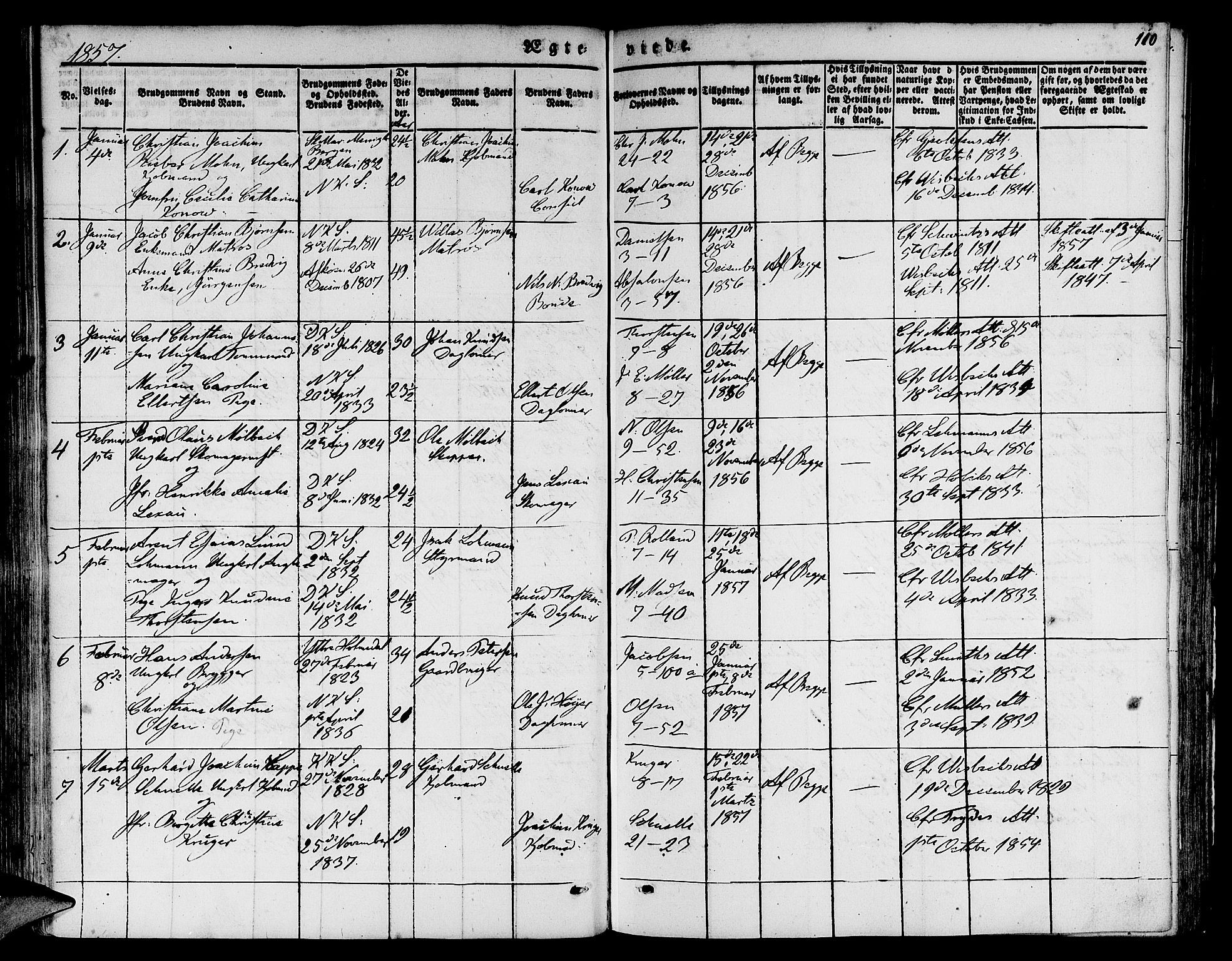 Nykirken Sokneprestembete, SAB/A-77101/H/Hab: Parish register (copy) no. D 1, 1832-1867, p. 110