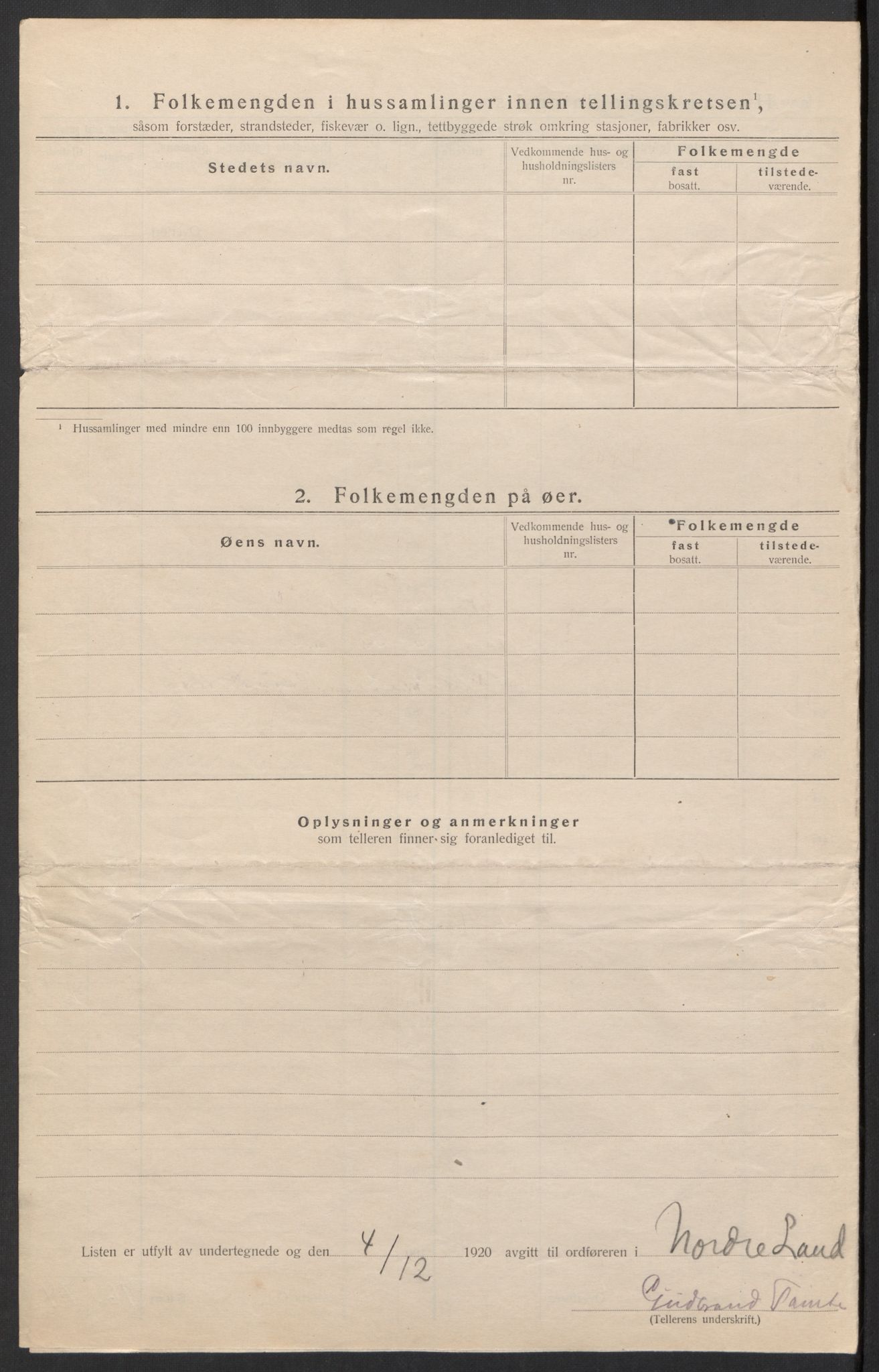 SAH, 1920 census for Nordre Land, 1920, p. 28