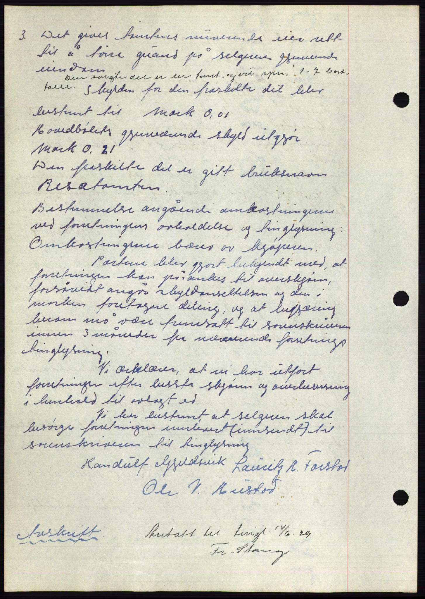 Romsdal sorenskriveri, AV/SAT-A-4149/1/2/2C/L0056: Mortgage book no. 50, 1929-1929, Deed date: 15.06.1929