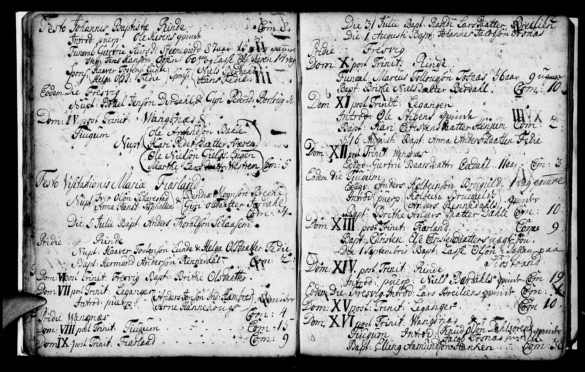 Leikanger sokneprestembete, AV/SAB-A-81001/H/Haa/Haaa/L0002: Parish register (official) no. A 2, 1735-1756, p. 12