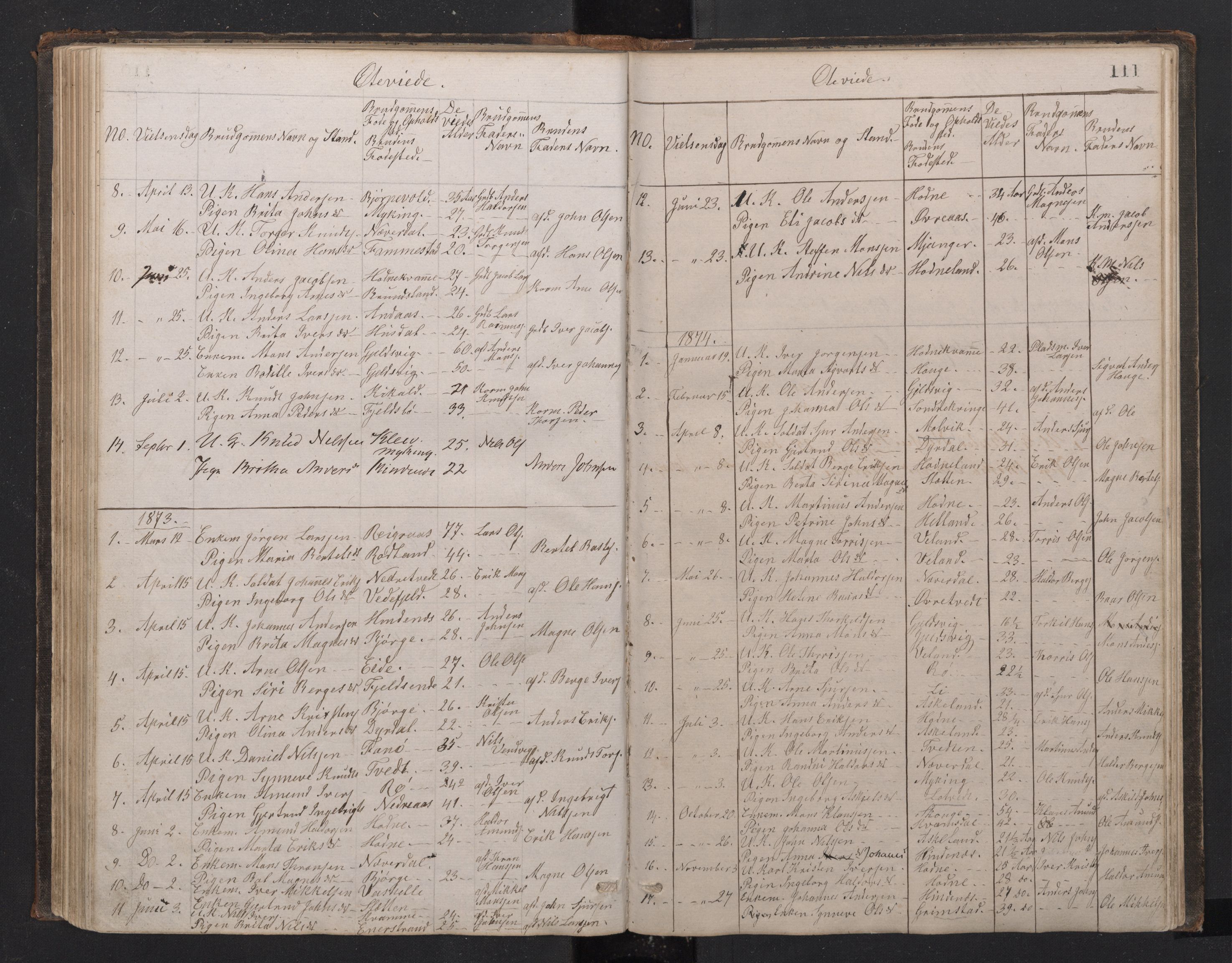 Lindås Sokneprestembete, SAB/A-76701/H/Hab: Parish register (copy) no. E 2, 1867-1892, p. 110b-111a