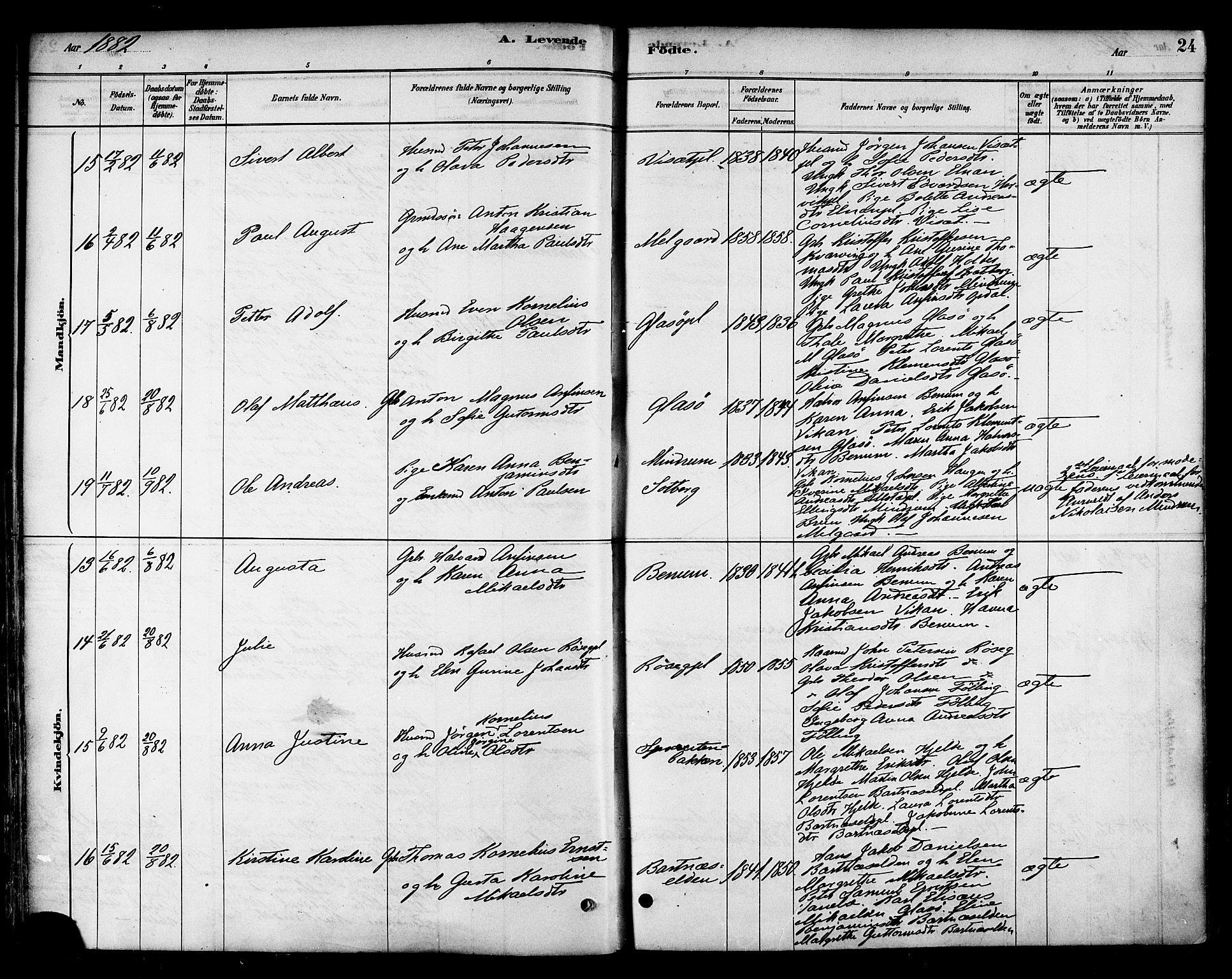 Ministerialprotokoller, klokkerbøker og fødselsregistre - Nord-Trøndelag, AV/SAT-A-1458/741/L0395: Parish register (official) no. 741A09, 1878-1888, p. 24