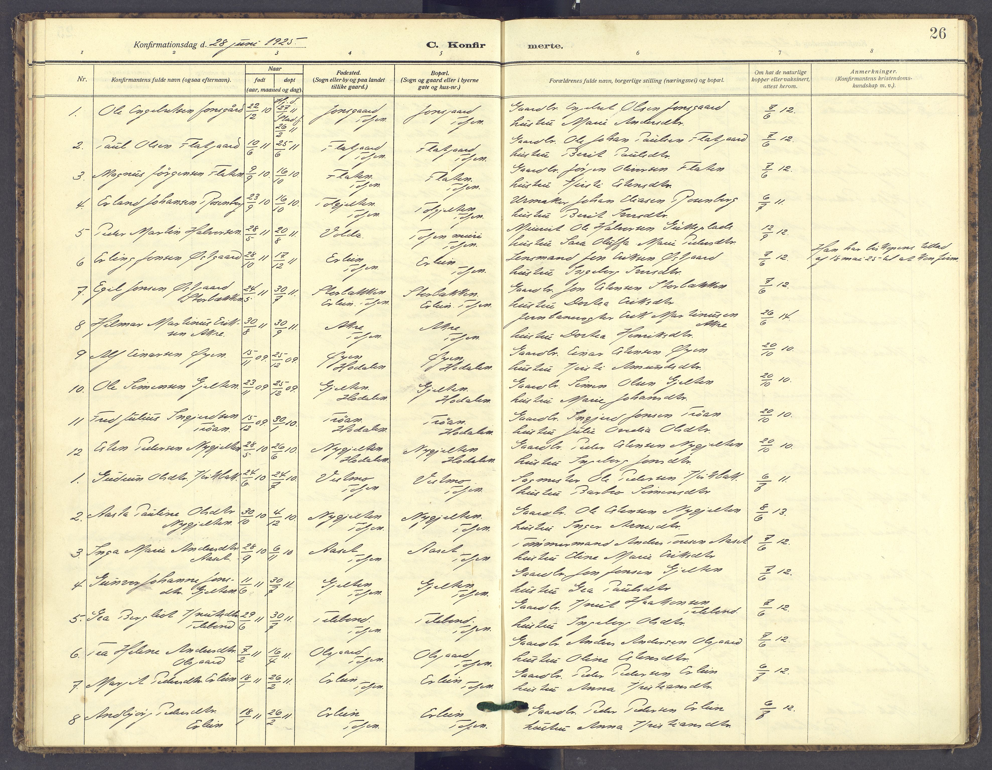 Tolga prestekontor, AV/SAH-PREST-062/K/L0016: Parish register (official) no. 16, 1908-1957, p. 26