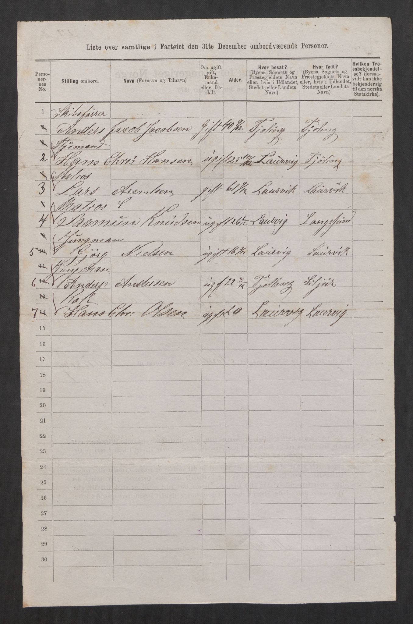 RA, 1875 census, lists of crew on ships: Ships in domestic ports, 1875, p. 238