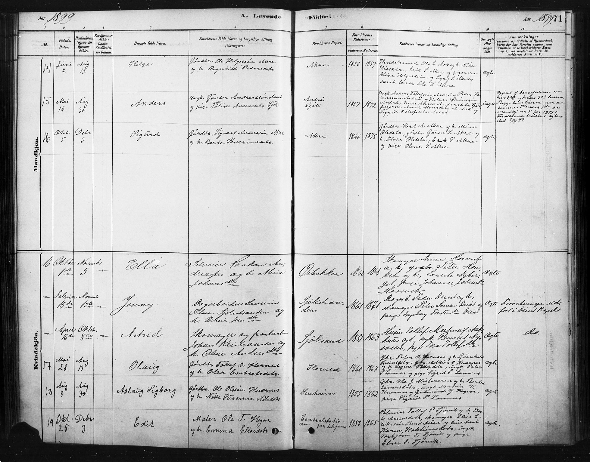 Rendalen prestekontor, AV/SAH-PREST-054/H/Ha/Haa/L0010: Parish register (official) no. 10, 1878-1901, p. 71