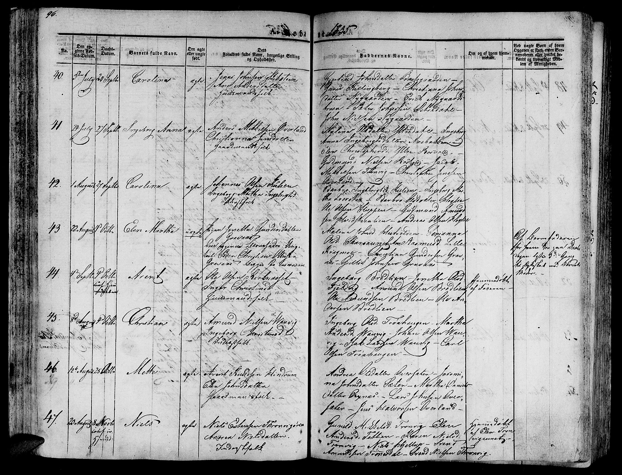 Ministerialprotokoller, klokkerbøker og fødselsregistre - Nord-Trøndelag, AV/SAT-A-1458/701/L0006: Parish register (official) no. 701A06, 1825-1841, p. 96