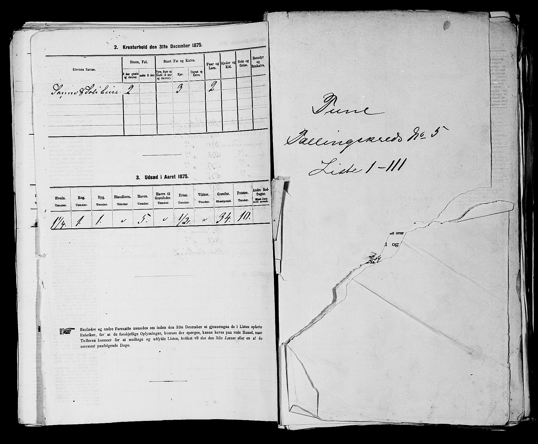 RA, 1875 census for 0130P Tune, 1875, p. 647