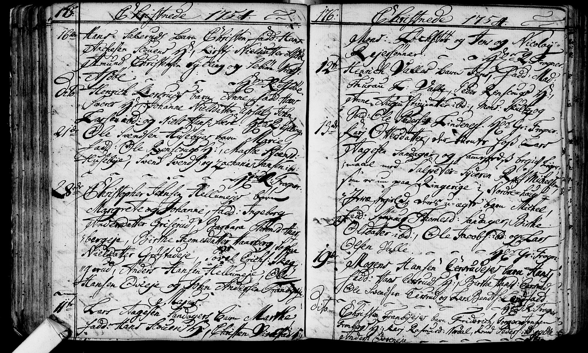 Lier kirkebøker, AV/SAKO-A-230/F/Fa/L0004: Parish register (official) no. I 4, 1749-1764, p. 175-176