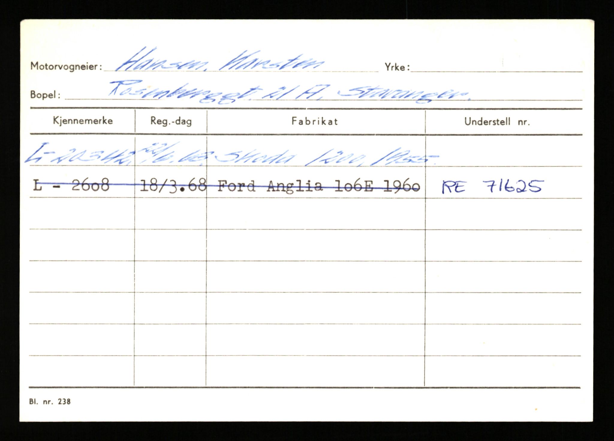 Stavanger trafikkstasjon, SAST/A-101942/0/H/L0013: Hanson - Haveland, 1930-1971, p. 11