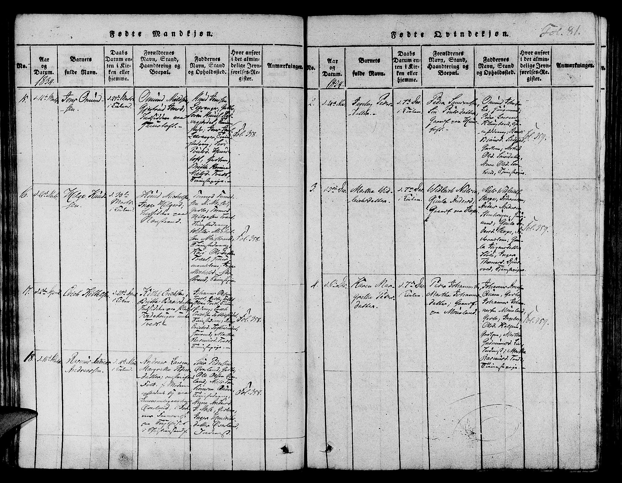 Nedstrand sokneprestkontor, AV/SAST-A-101841/01/IV: Parish register (official) no. A 6, 1816-1838, p. 81