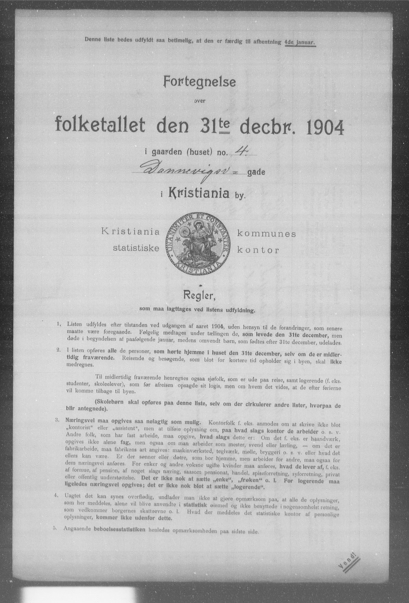 OBA, Municipal Census 1904 for Kristiania, 1904, p. 3059