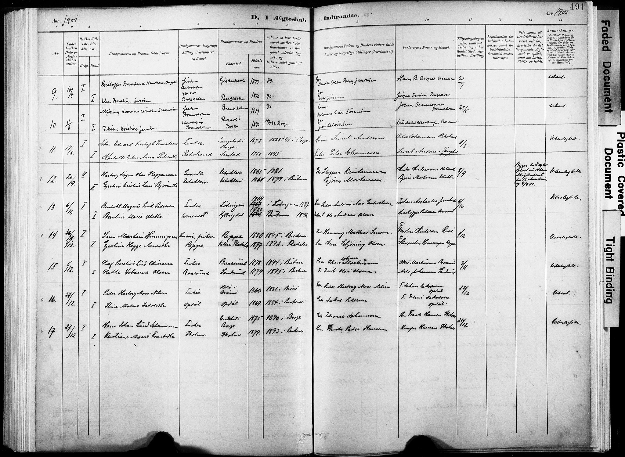 Ministerialprotokoller, klokkerbøker og fødselsregistre - Nordland, AV/SAT-A-1459/881/L1151: Parish register (official) no. 881A04, 1899-1907, p. 191